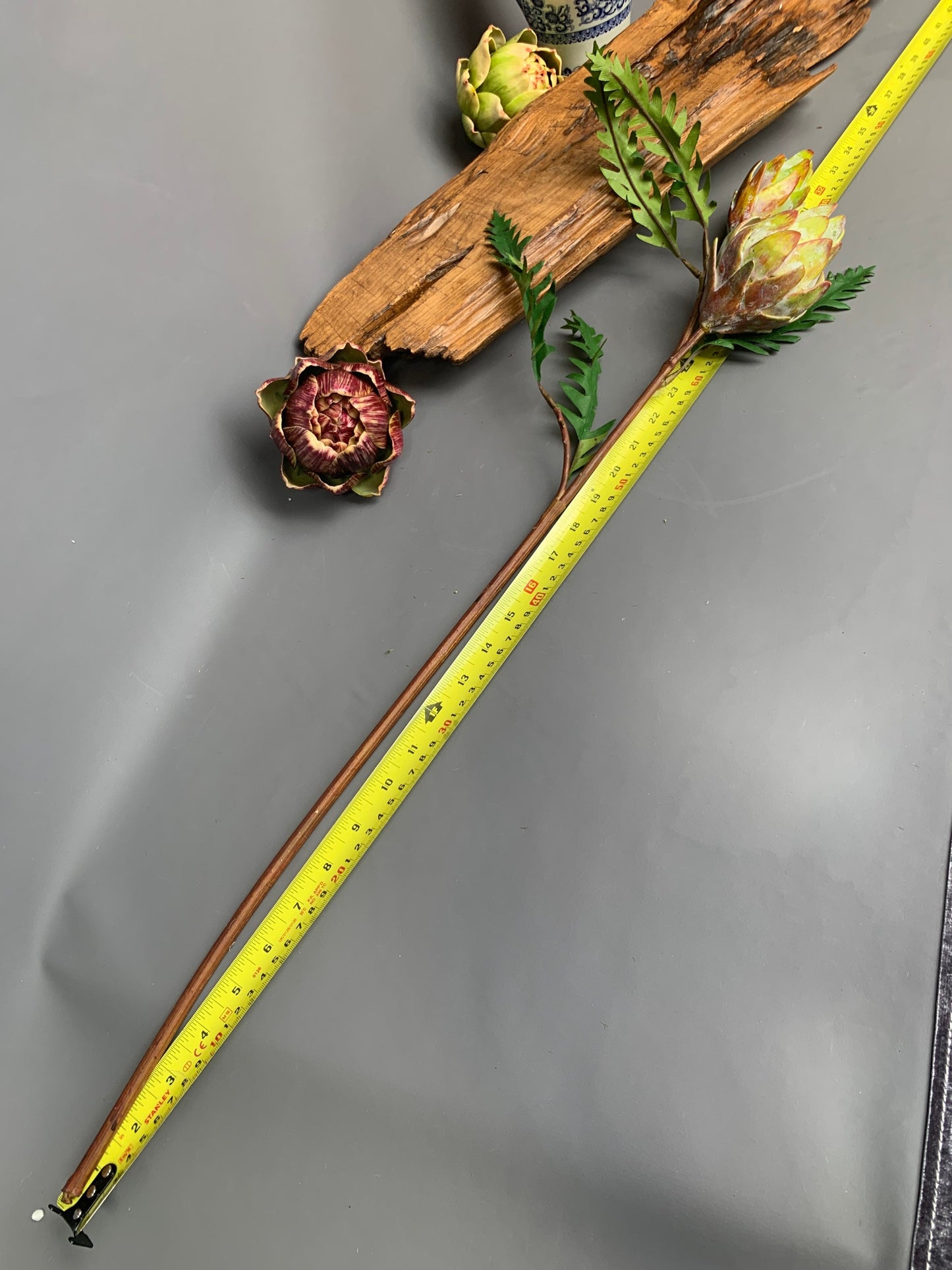 Premium Artificial artichoke with flower green artificial flower faux flower 32 inch