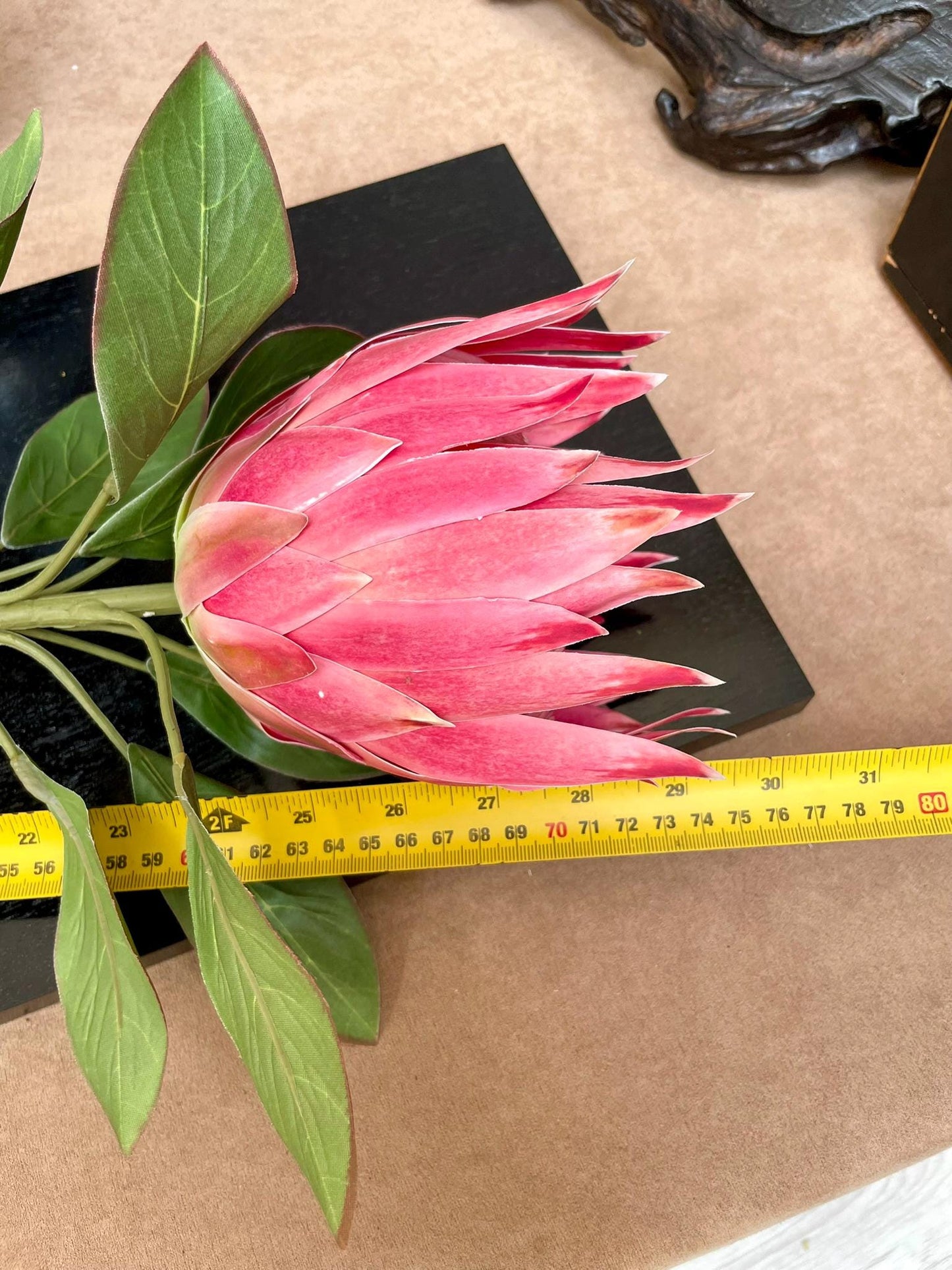 King protea red spring artificial flower ideal for wedding, Single stem