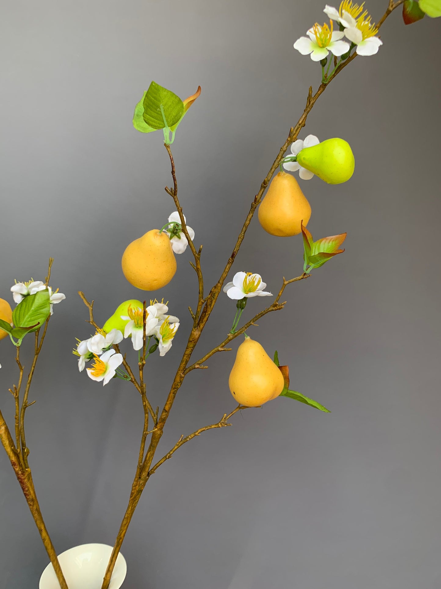 Premium Artificial Pear Blossom with fruit and flower green artificial flower faux flower 36 inch