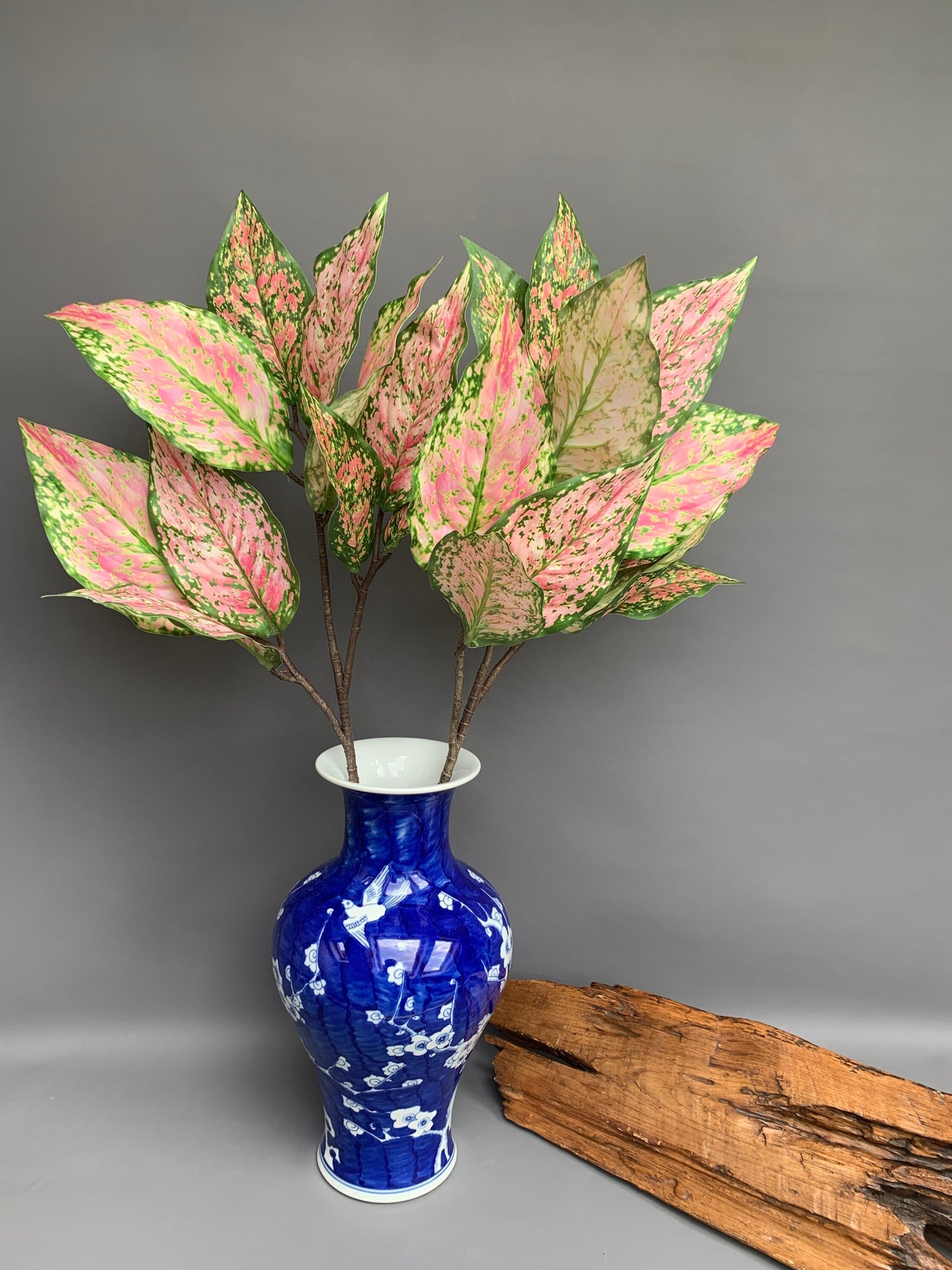 Premium Aglaonema Pink Star Chinese evergreen green artificial flower faux flower 31 inch