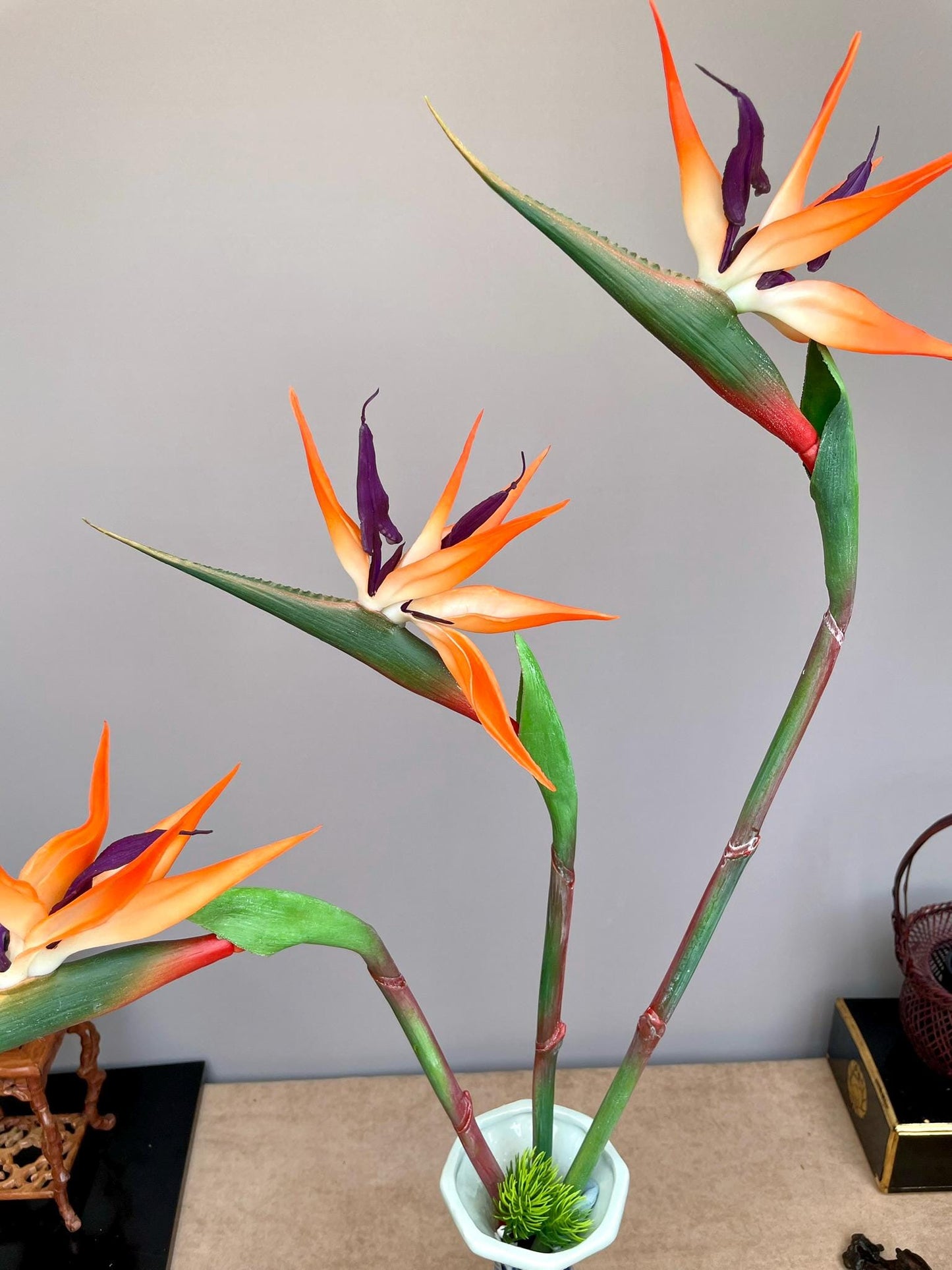 Artificial Bird of Paradise Stem | Faux Tropical Flower | Realistic Exotic Decor for Home, Event, or Arrangement