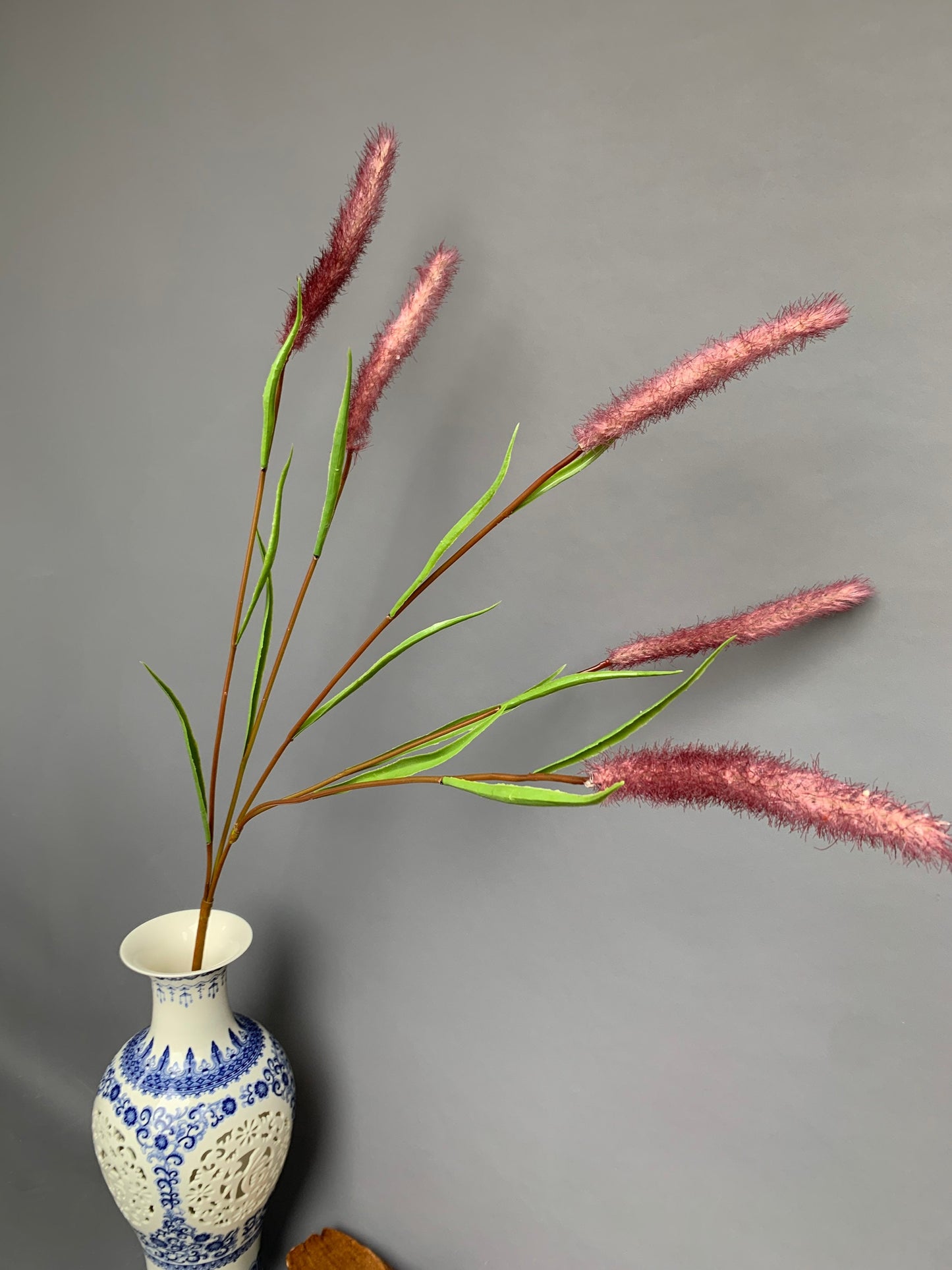 Premium Artificial green foxtail green bristle grass wild foxtail millet green artificial flower faux flower 33 inch