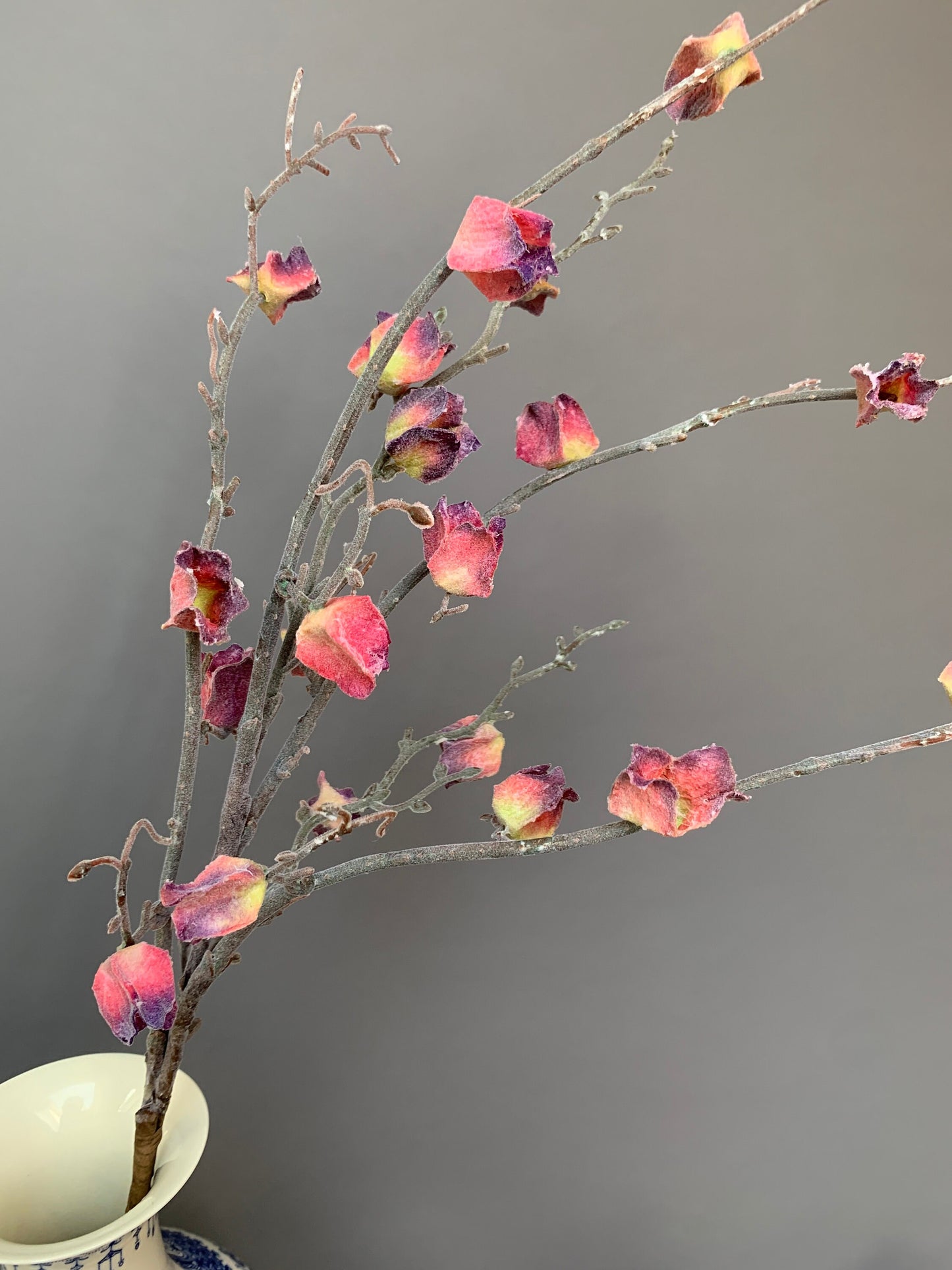 Premium dry Fushsia Abutilon pictum artificial flower faux flower