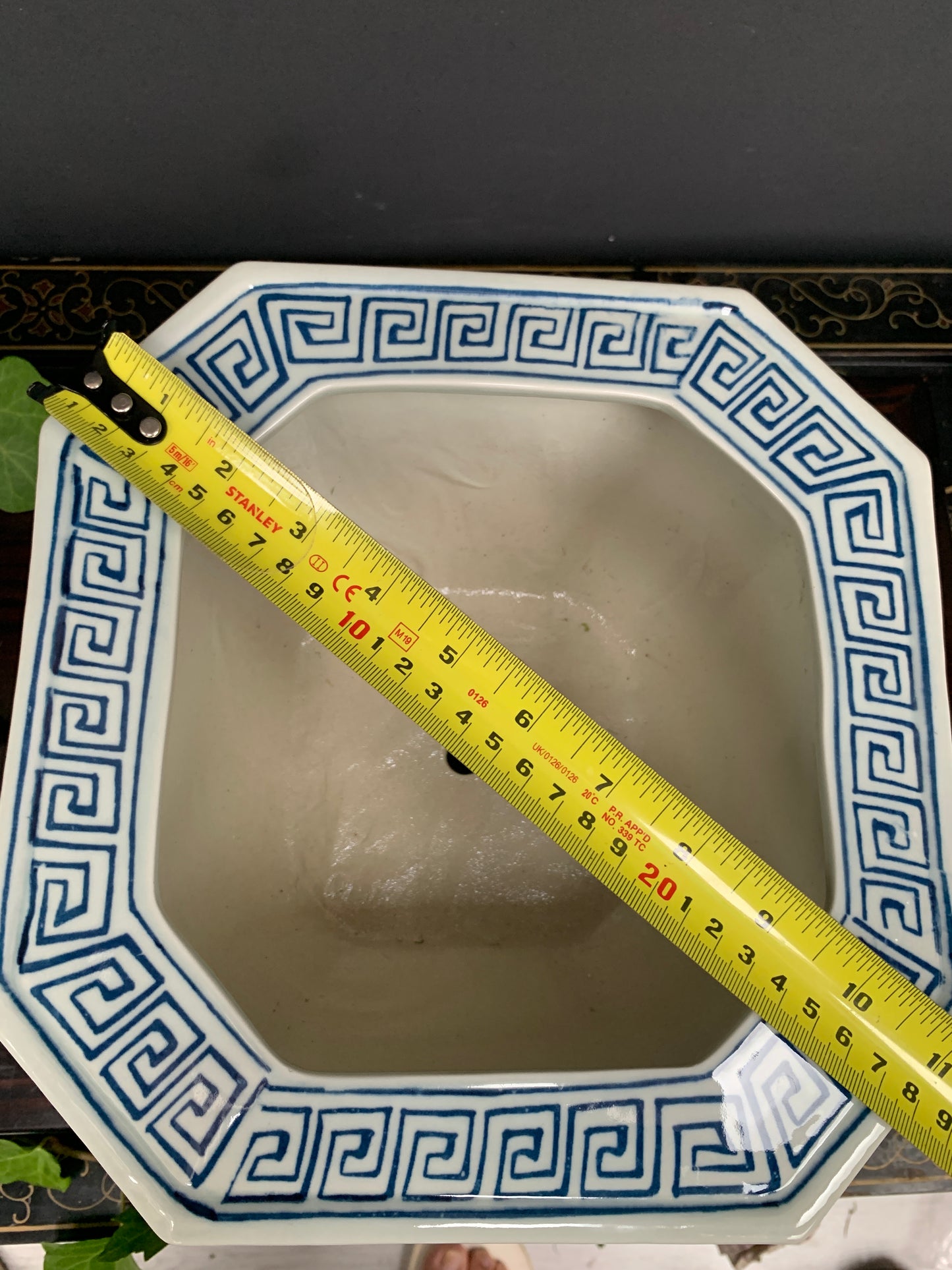 Traditional hexagon Orchid plant pot Chinese blue white porcelain planter