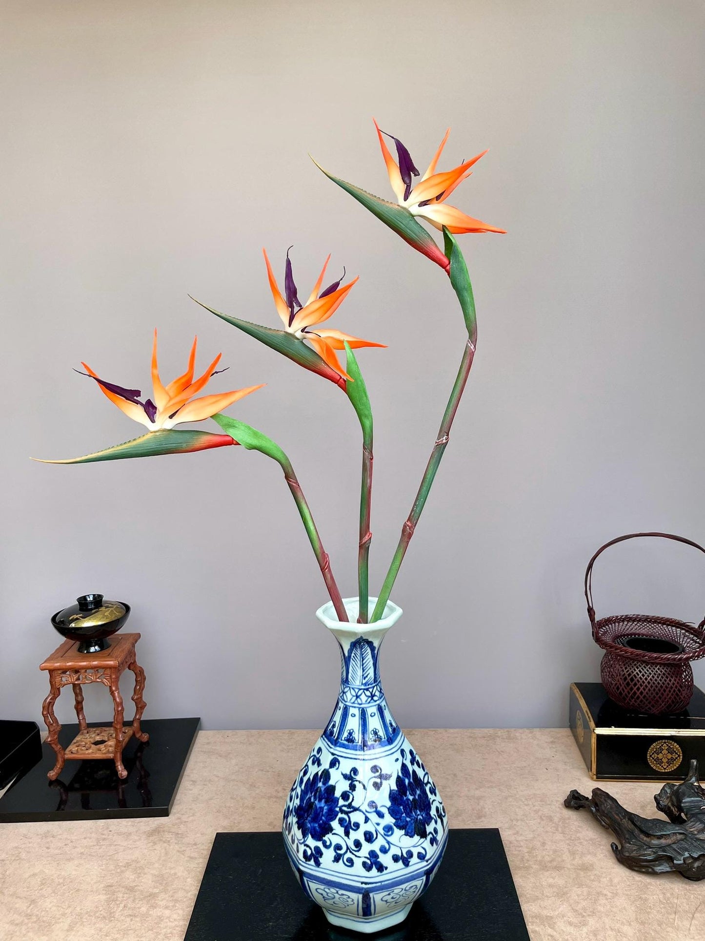 Artificial Bird of Paradise Stem | Faux Tropical Flower | Realistic Exotic Decor for Home, Event, or Arrangement