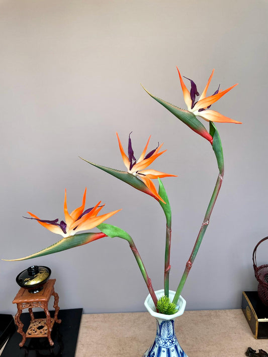 Artificial Bird of Paradise Stem | Faux Tropical Flower | Realistic Exotic Decor for Home, Event, or Arrangement