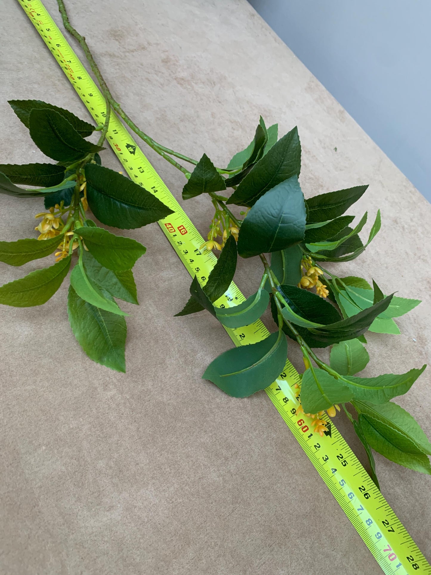 Premium Faux Osmanthus Fragrans Stem, Yellow Sweet Olive Flower, Lifelike Chinoiserie Floral Arrangement, Eternal Spring Greenery
