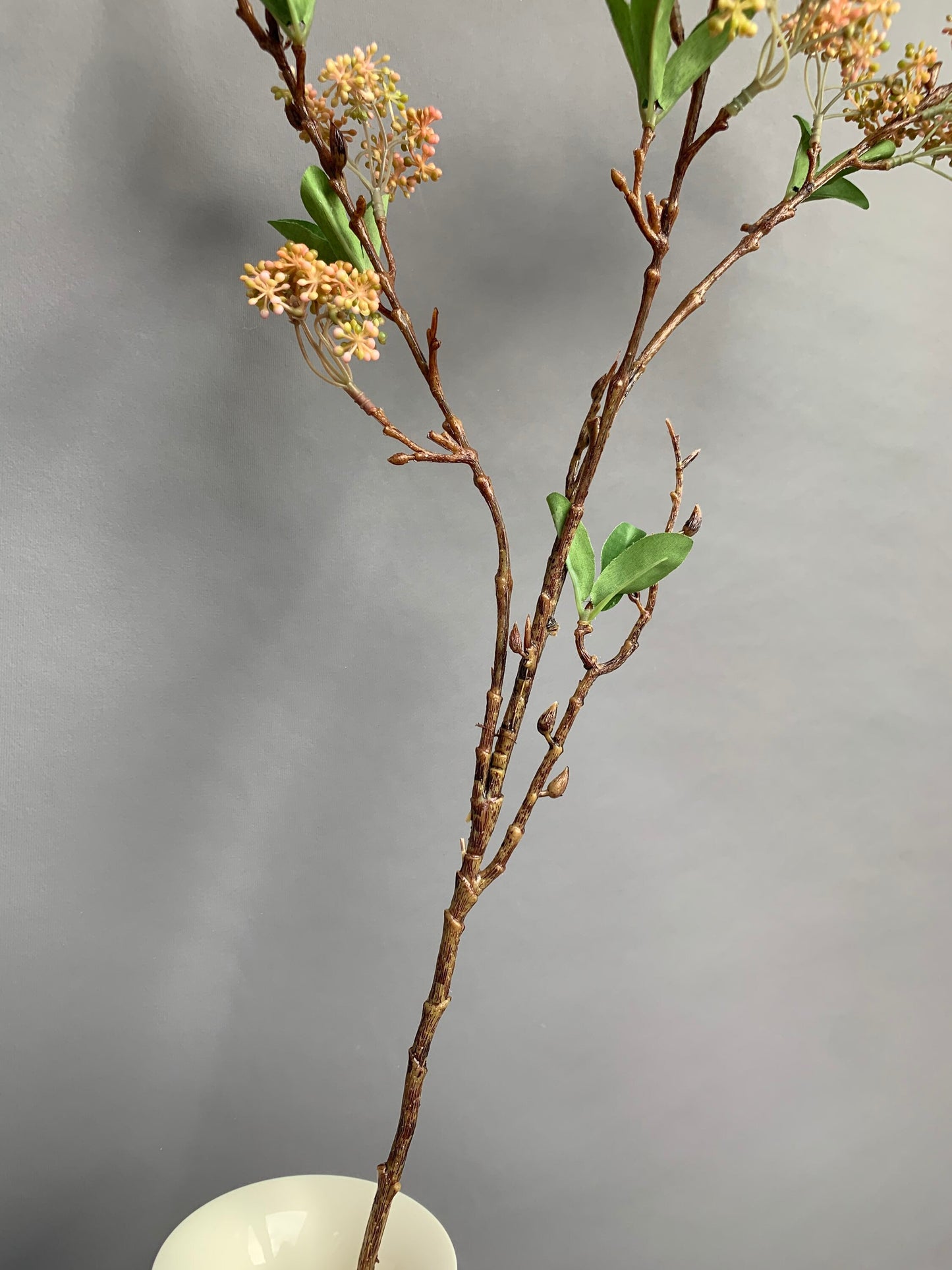 Premium Japanese skimmia Japonica with leaves green artificial flower faux flower 35 inch