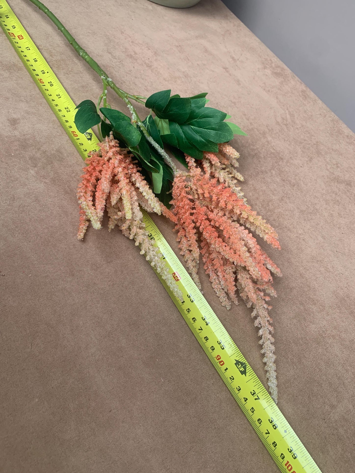 Realistic Peach Astilbe Artificial Stem - Faux False Spirea Plume Zen Minimalist Home Decor Traditional Chinese Aesthetic Floral Soft Peach