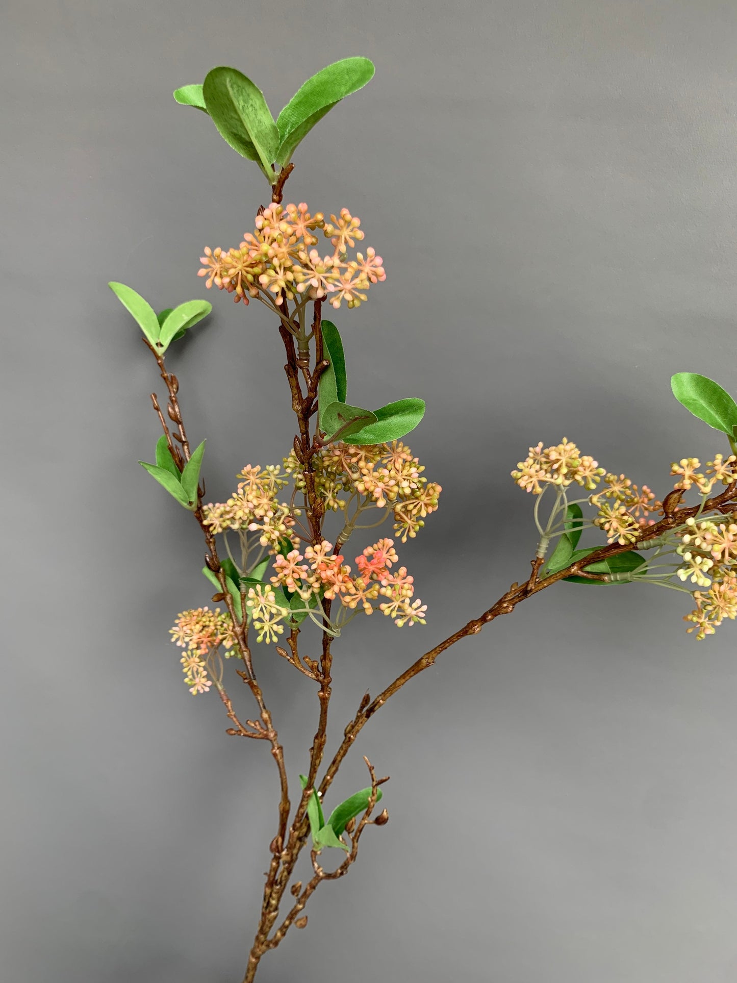 Premium Japanese skimmia Japonica with leaves green artificial flower faux flower 35 inch