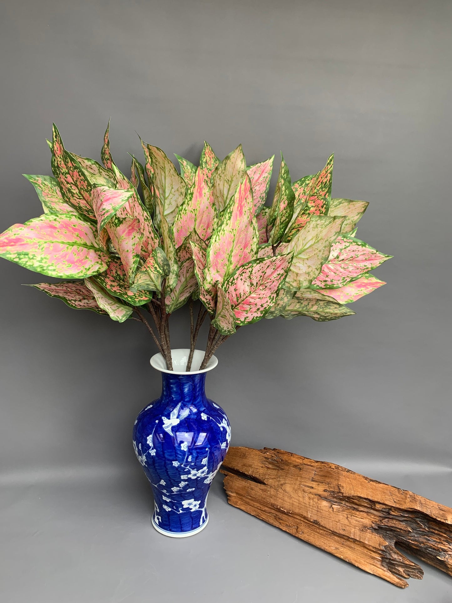 Premium Aglaonema Pink Star Chinese evergreen green artificial flower faux flower 31 inch