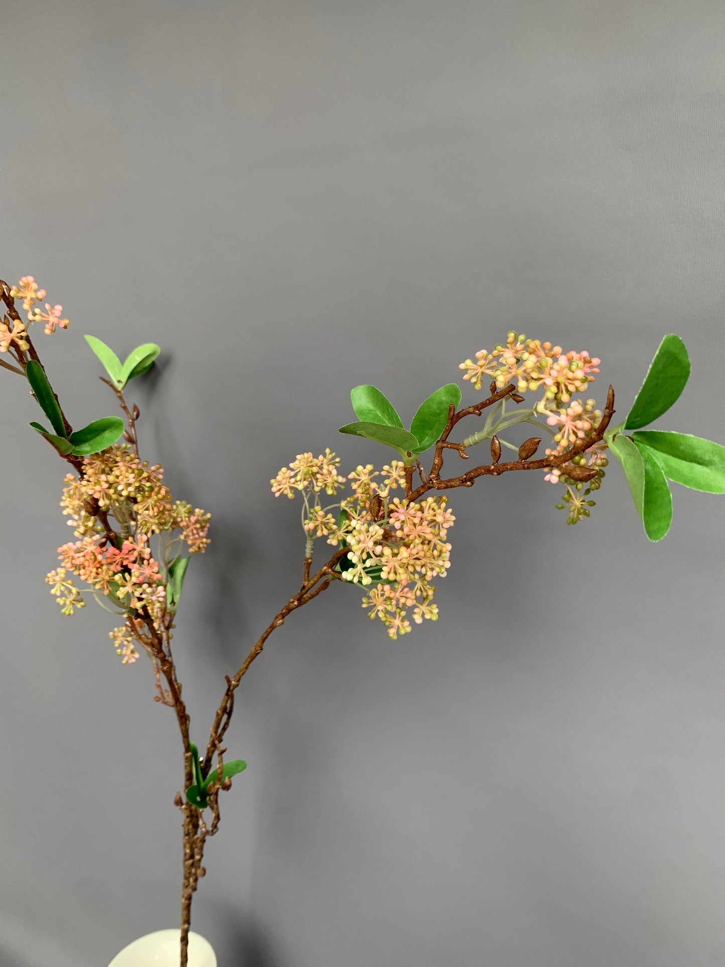 Premium Japanese skimmia Japonica with leaves green artificial flower faux flower 35 inch