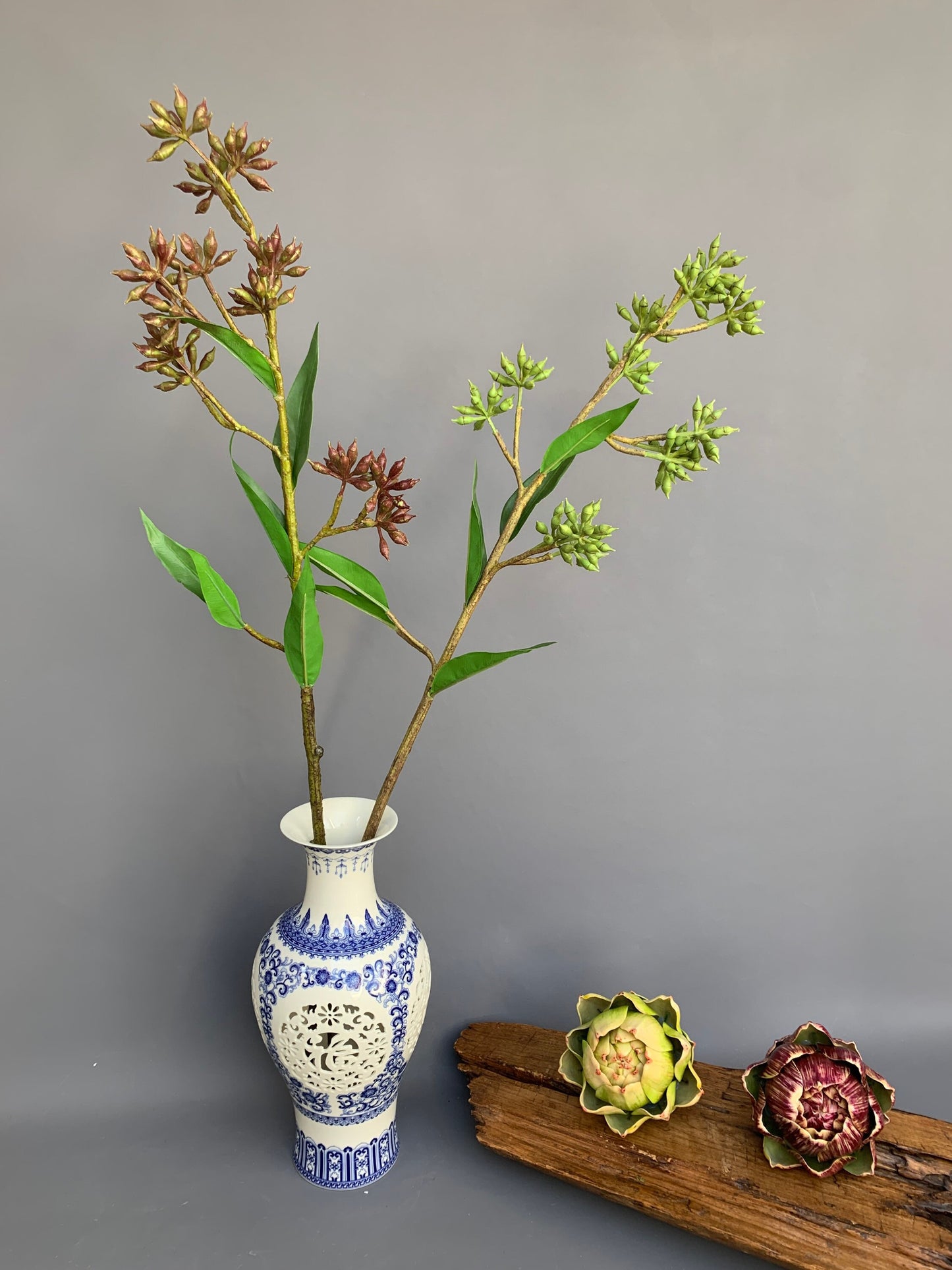 Premium Artificial Eucalyptus robusta tree green artificial flower faux flower 31 inch