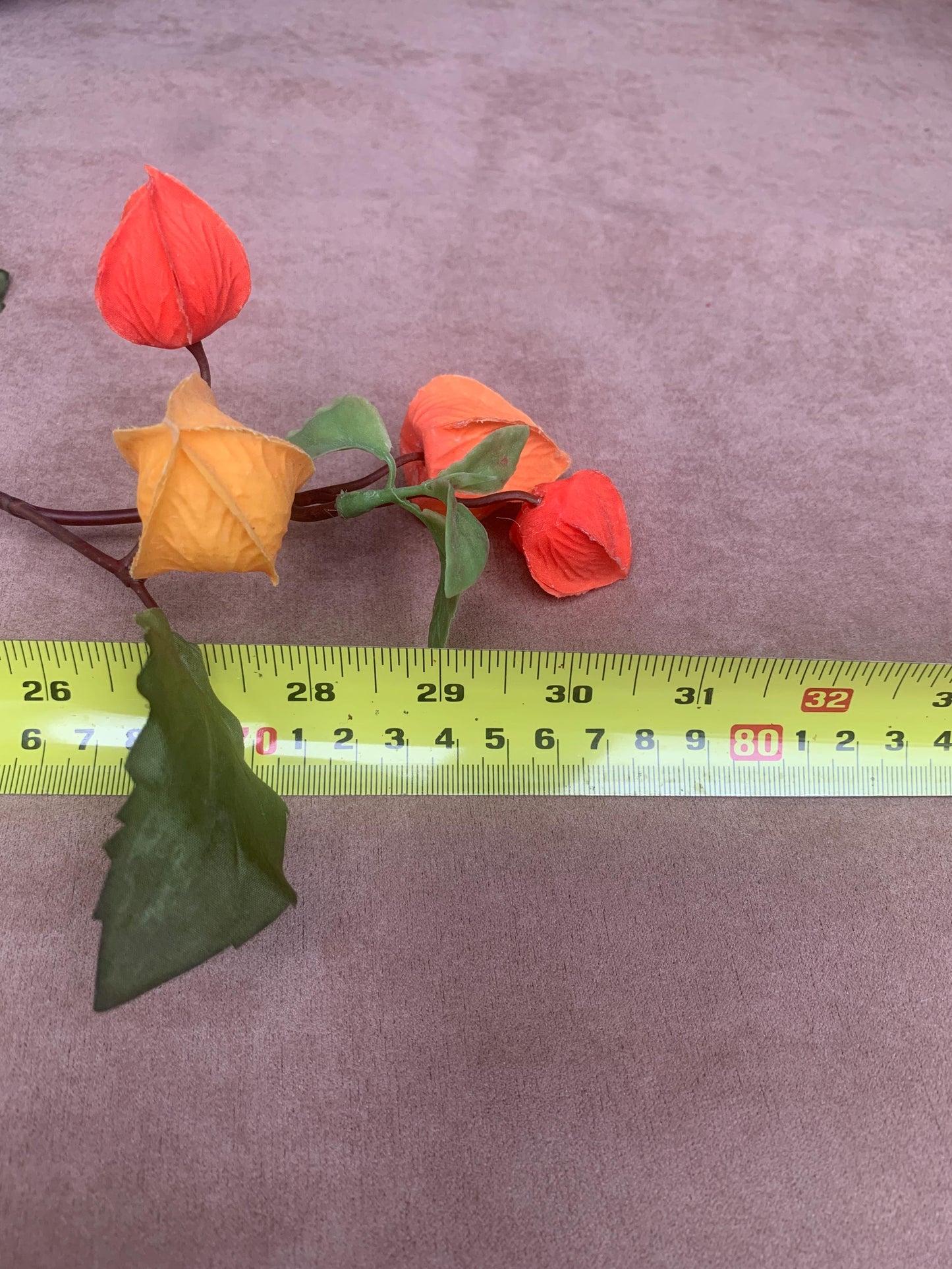 Realistic Chinese Lantern Branch - Faux Physalis Alkekengi Stem Winter Cherry Silk Flower Zen Minimalist Decor Orange Lanterns Faux floral
