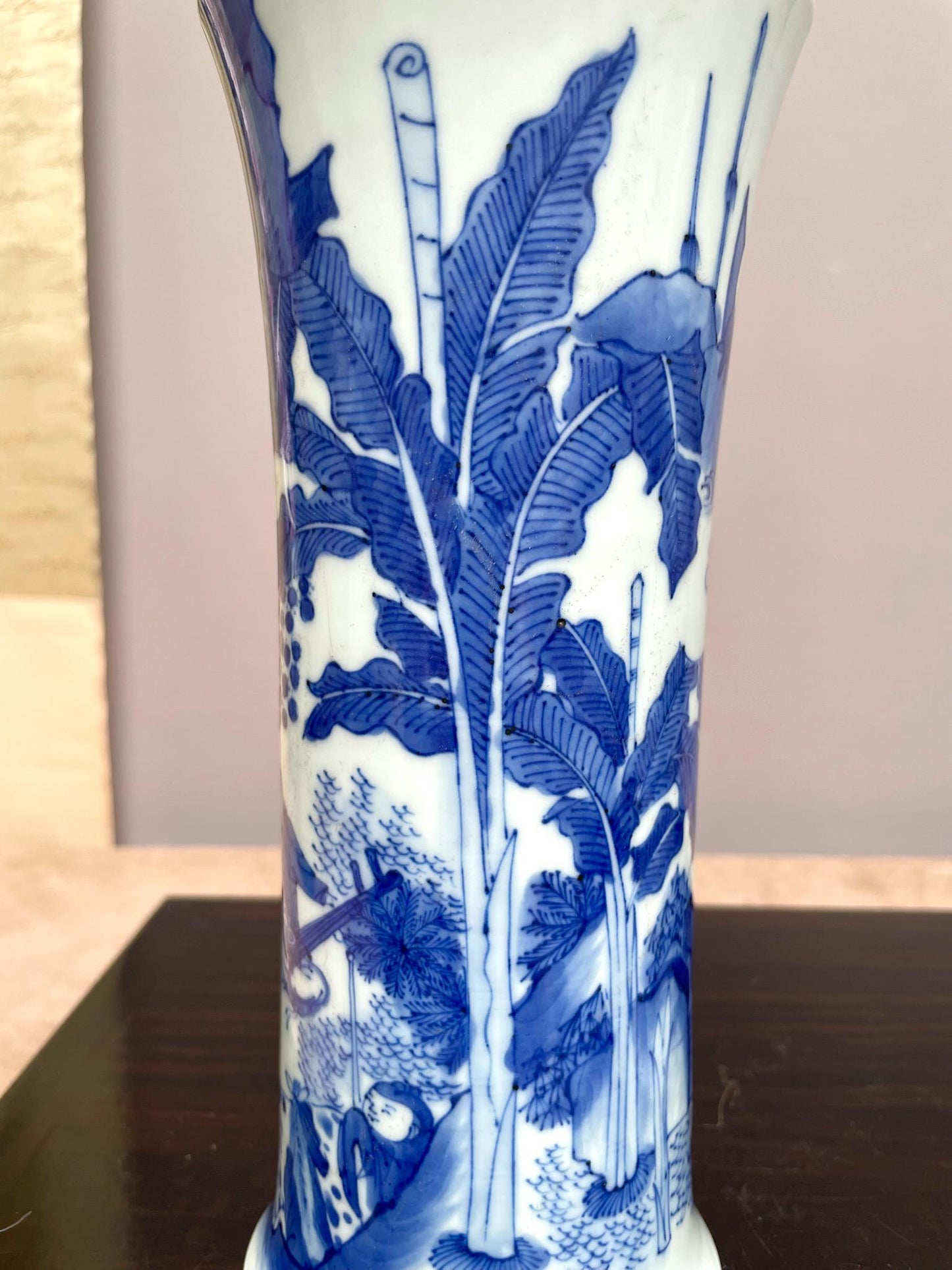 Pair of Fine Hand-Painted Blue and White Porcelain Vases with Traditional Elegant Brown-Glazed Edge Timeless Oriental Craftsmanship artifact