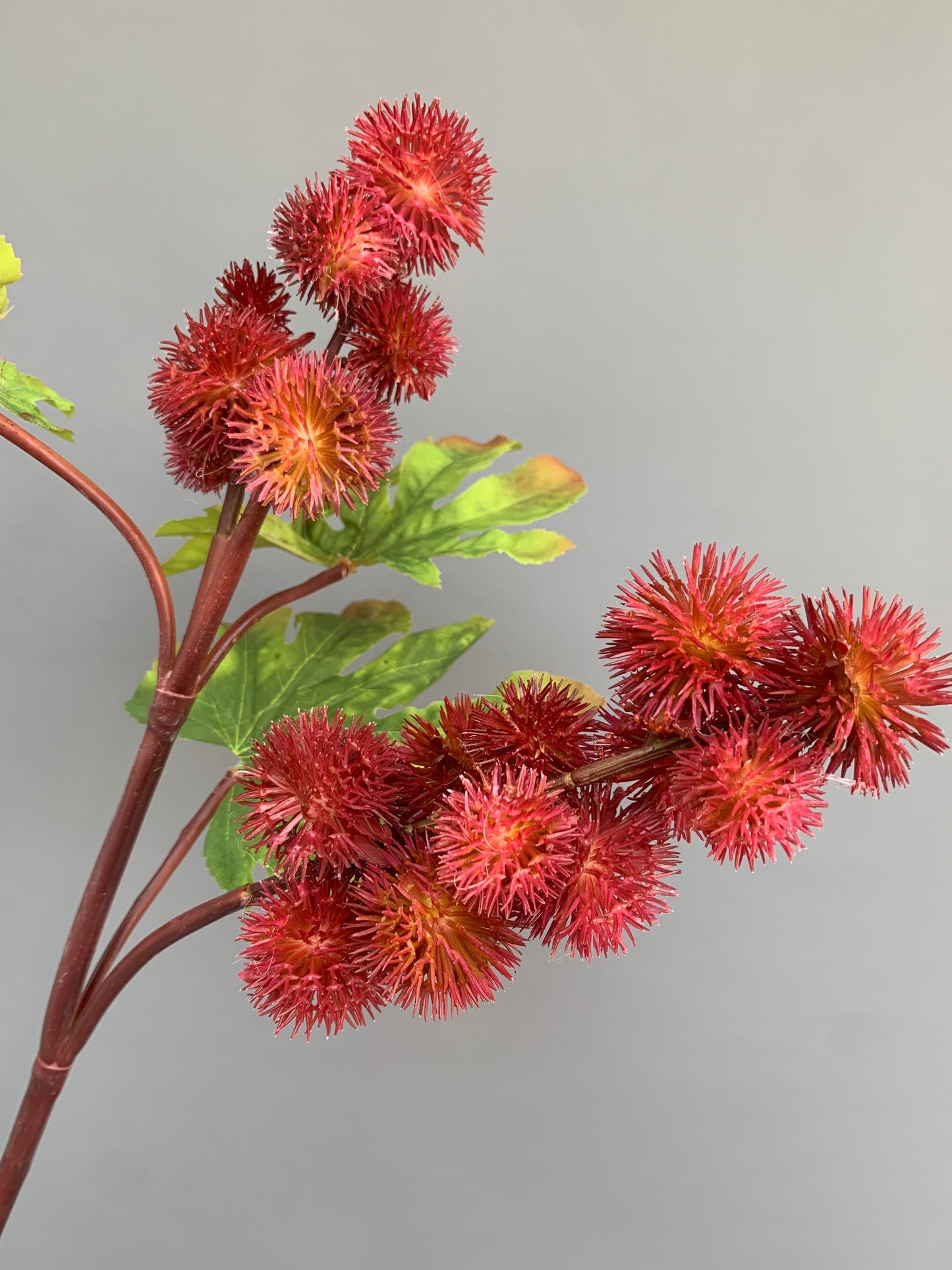 Premium Artificial Rambutan fruit in leaf green artificial flower faux flower 31 inch
