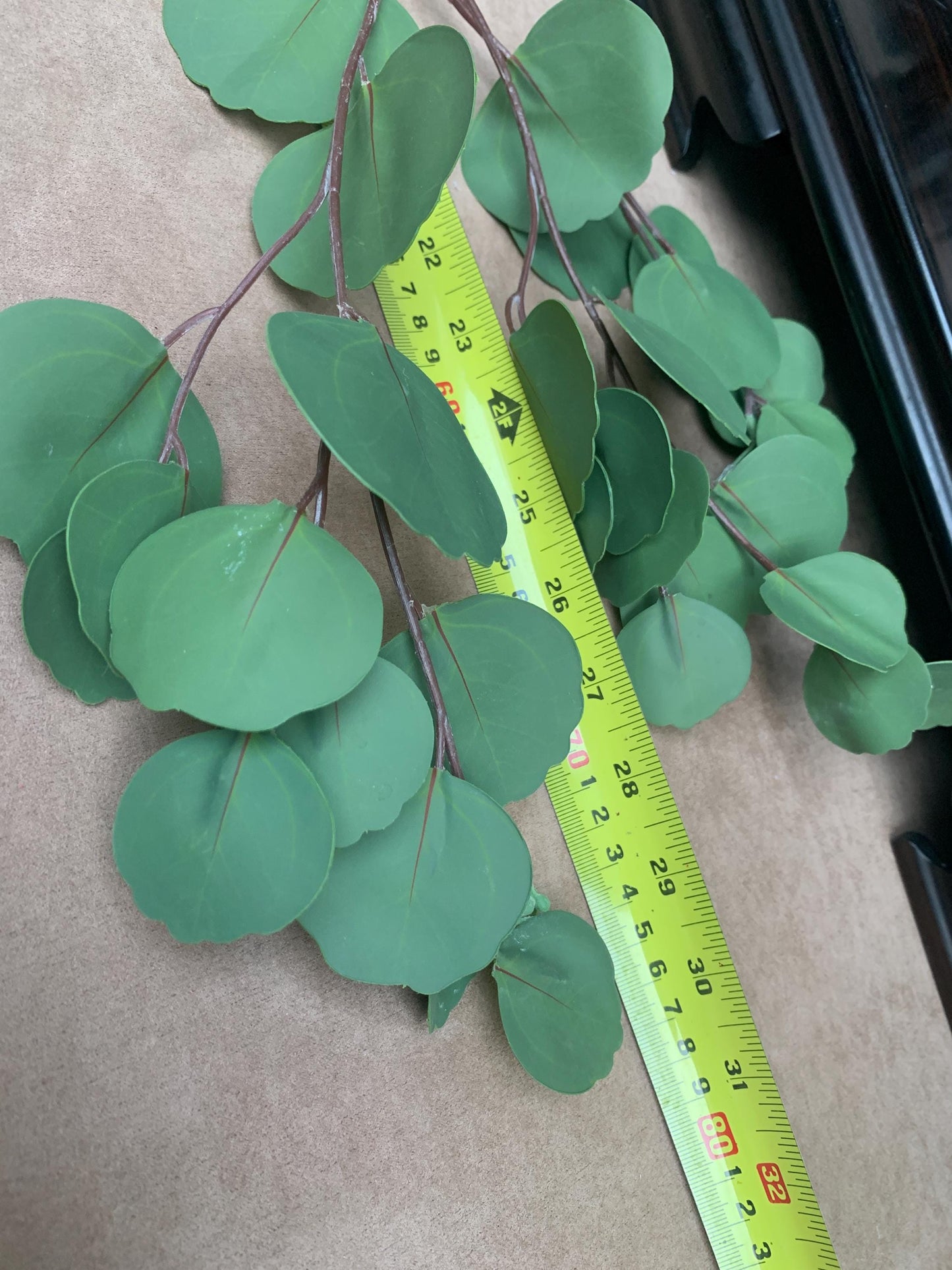 Lifelike Green Eucalyptus Spray, Faux Seeded Foliage, Red Stem Greenery, Chinoiserie Vase Filler, Tropical Botanical Home Decor