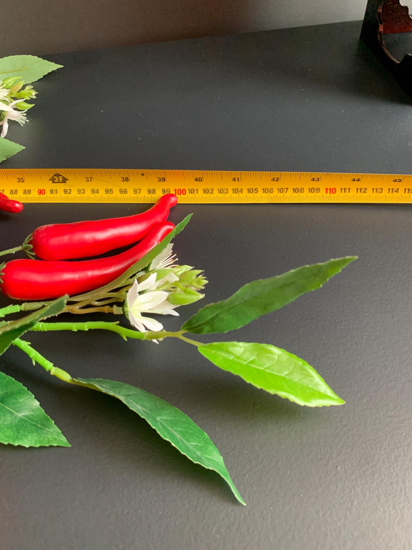 Realistic Faux Chili Pepper Branch | Artificial Fruit Stem | Decorative Greenery for Kitchen or Modern Home Decor