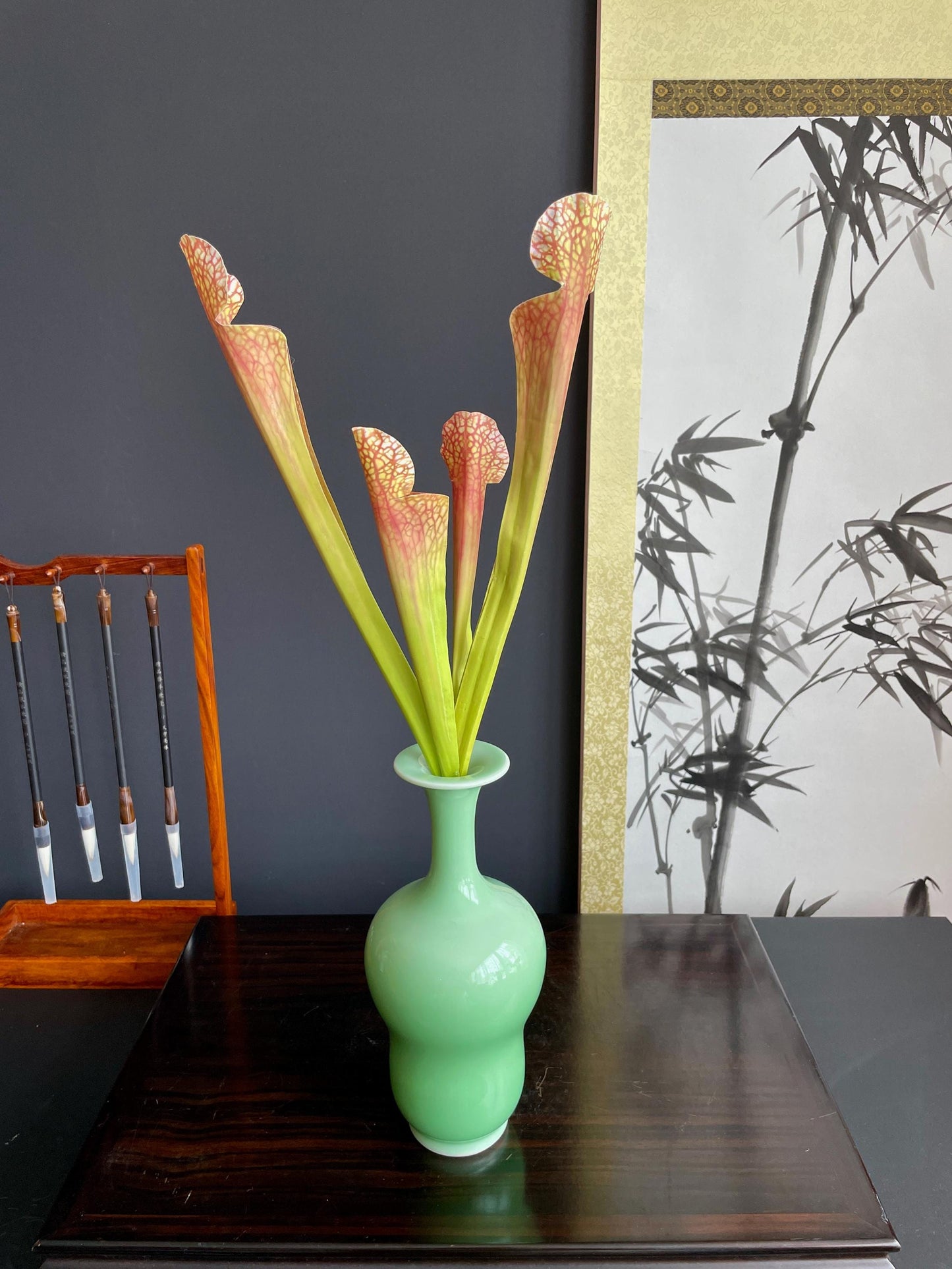 Faux Pitcher Plant Stems Artificial Sarracenia Silk Botanical Fake Carnivorous Plant Stems Realistic Greenery Traditional Floral Arranging
