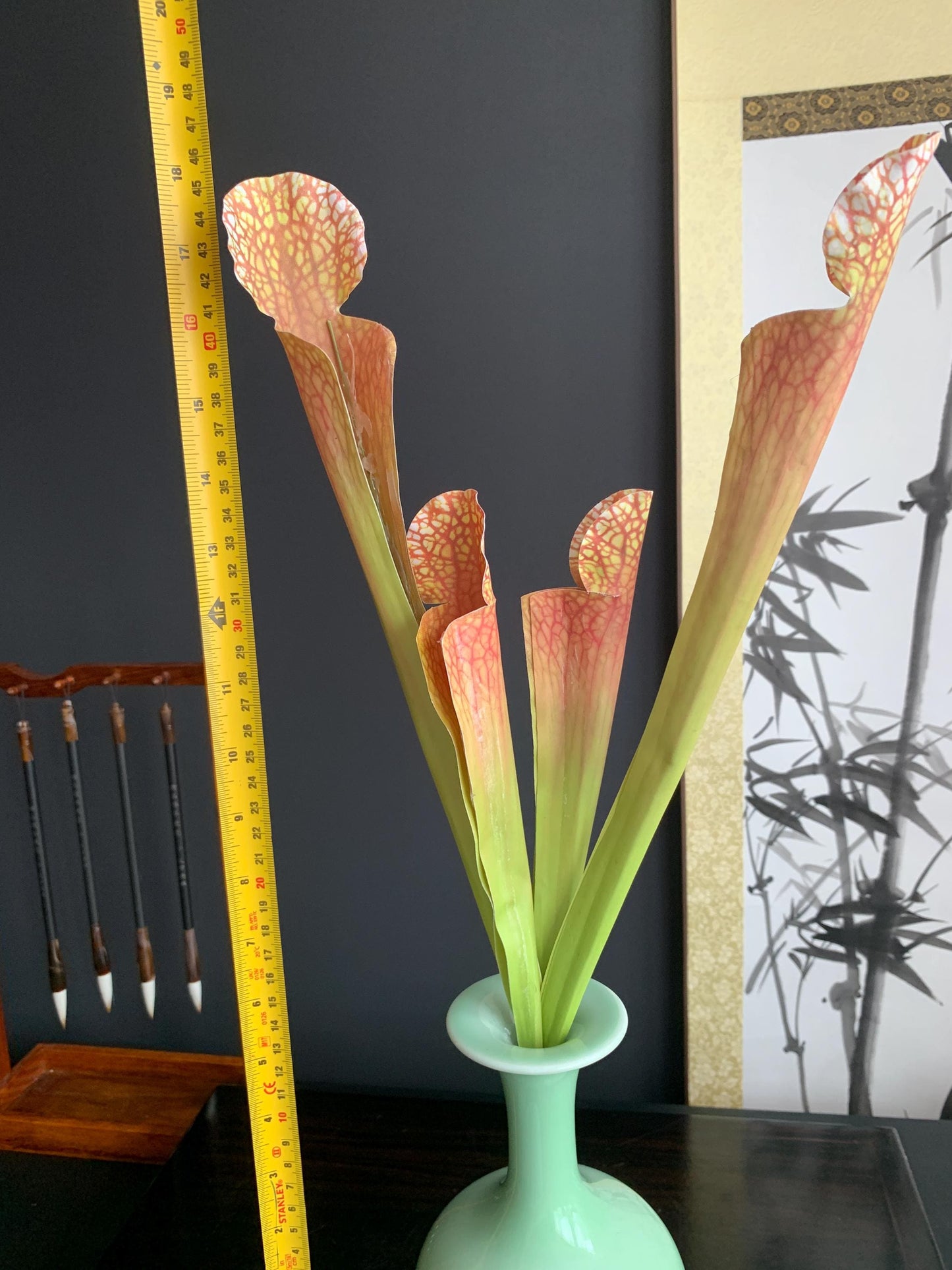 Faux Pitcher Plant Stems Artificial Sarracenia Silk Botanical Fake Carnivorous Plant Stems Realistic Greenery Traditional Floral Arranging
