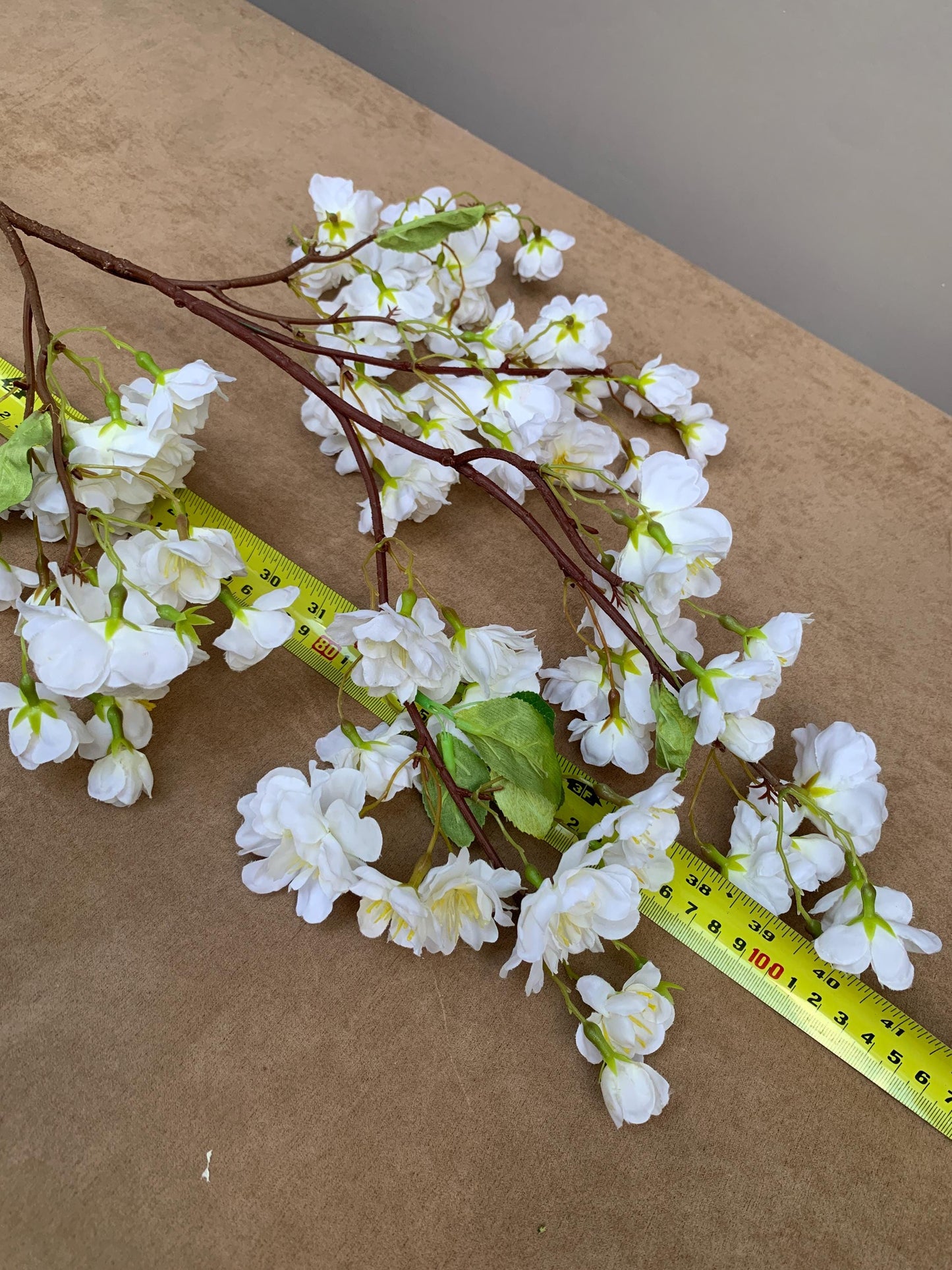 103cm White Sakura Blossom Spray, Faux Spring Flower Branch, Realistic Asian Floral Decor, Ikebana Vase Filler, Clean Home Accent