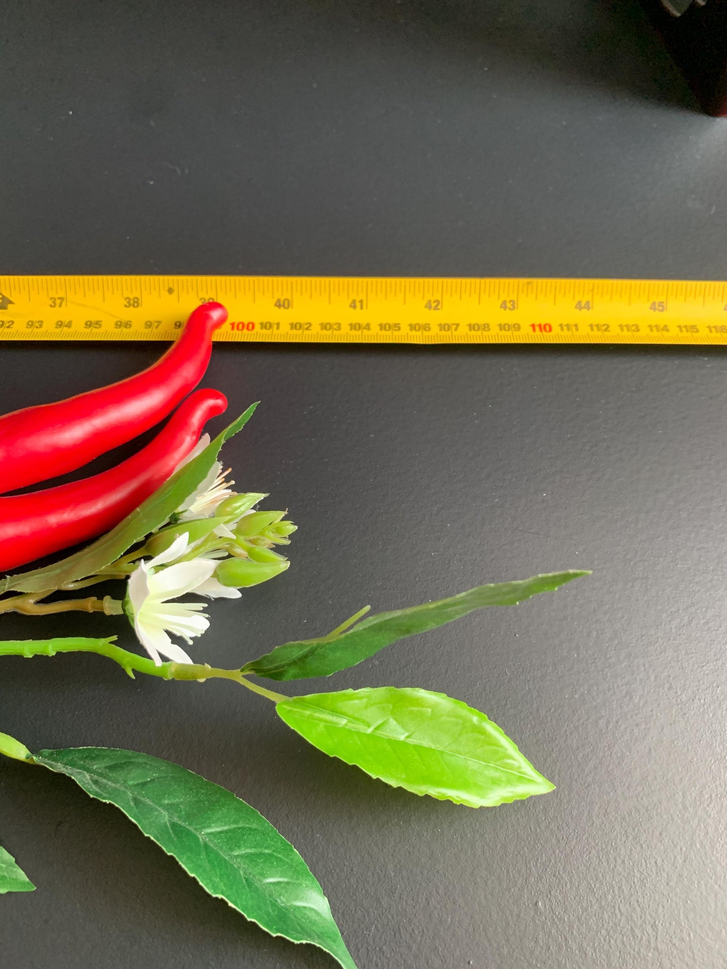 Realistic Faux Chili Pepper Branch | Artificial Fruit Stem | Decorative Greenery for Kitchen or Modern Home Decor