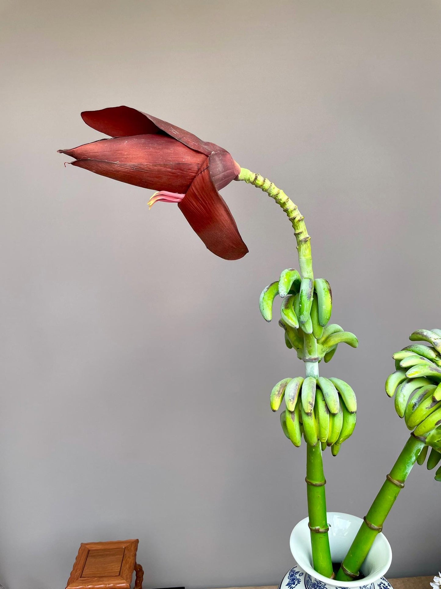 Tropical banana blossom with banana buds spring artificial flower extra large, single stem