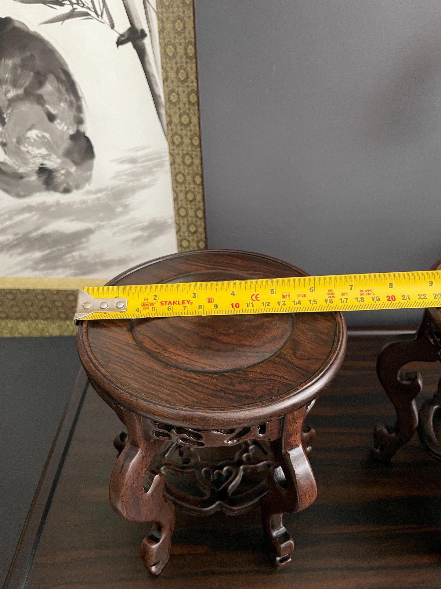 Artisanal Carved Hardwood Stand | traditional Chinese Display Base for Orchids | Elegant Pedestal for Porcelain Planters
