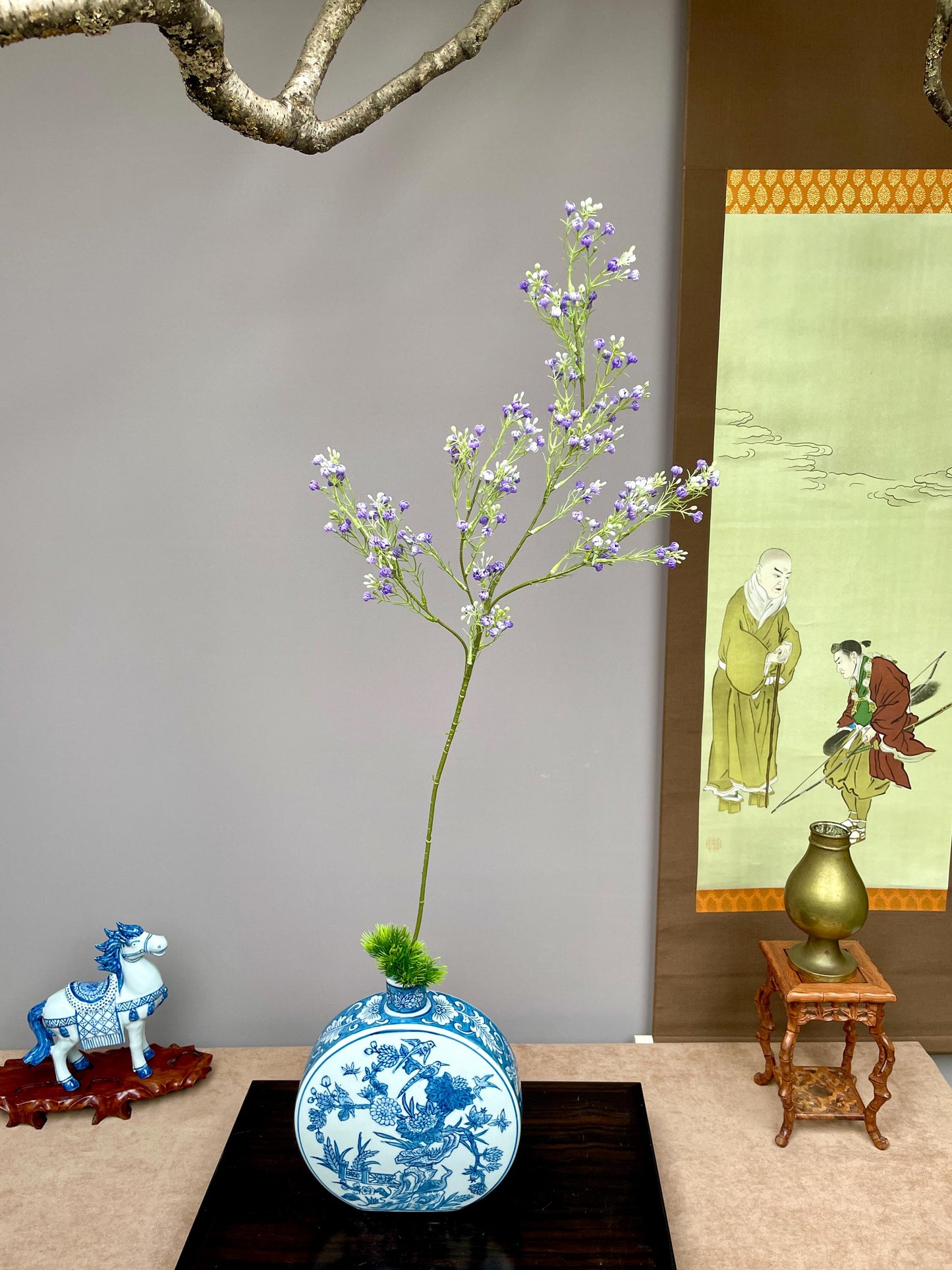 Realistic Purple Waxflower Branch  Faux Chamelaucium Uncinatum Geraldton Wax - Zen Minimalist Wildflower - Ao Zhou La Mei Decor  Premium
