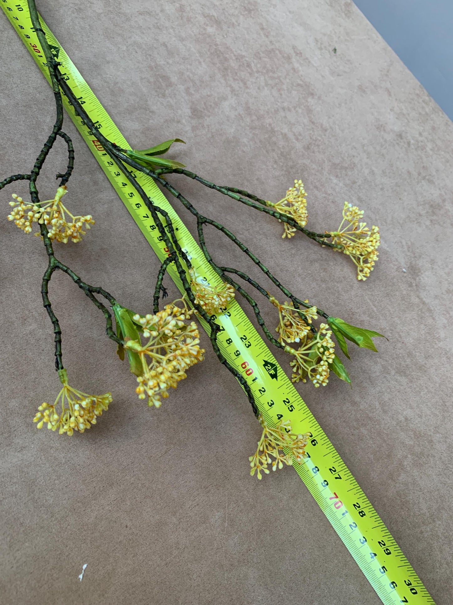 Premium Faux Osmanthus Fragrans Stem, Yellow Sweet Olive Flower, Lifelike Chinoiserie Floral Arrangement, Eternal Spring Greenery