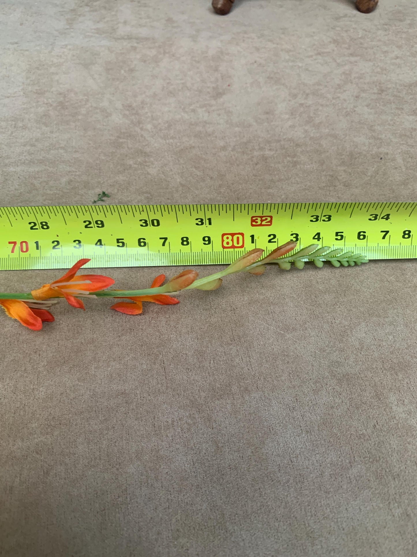 Realistic Orange Crocosmia Branch Faux Montbretia Silk Flower Xiong Huang Lan Zen Decor - Vibrant Summer Autumn Floral - High-End Artificia