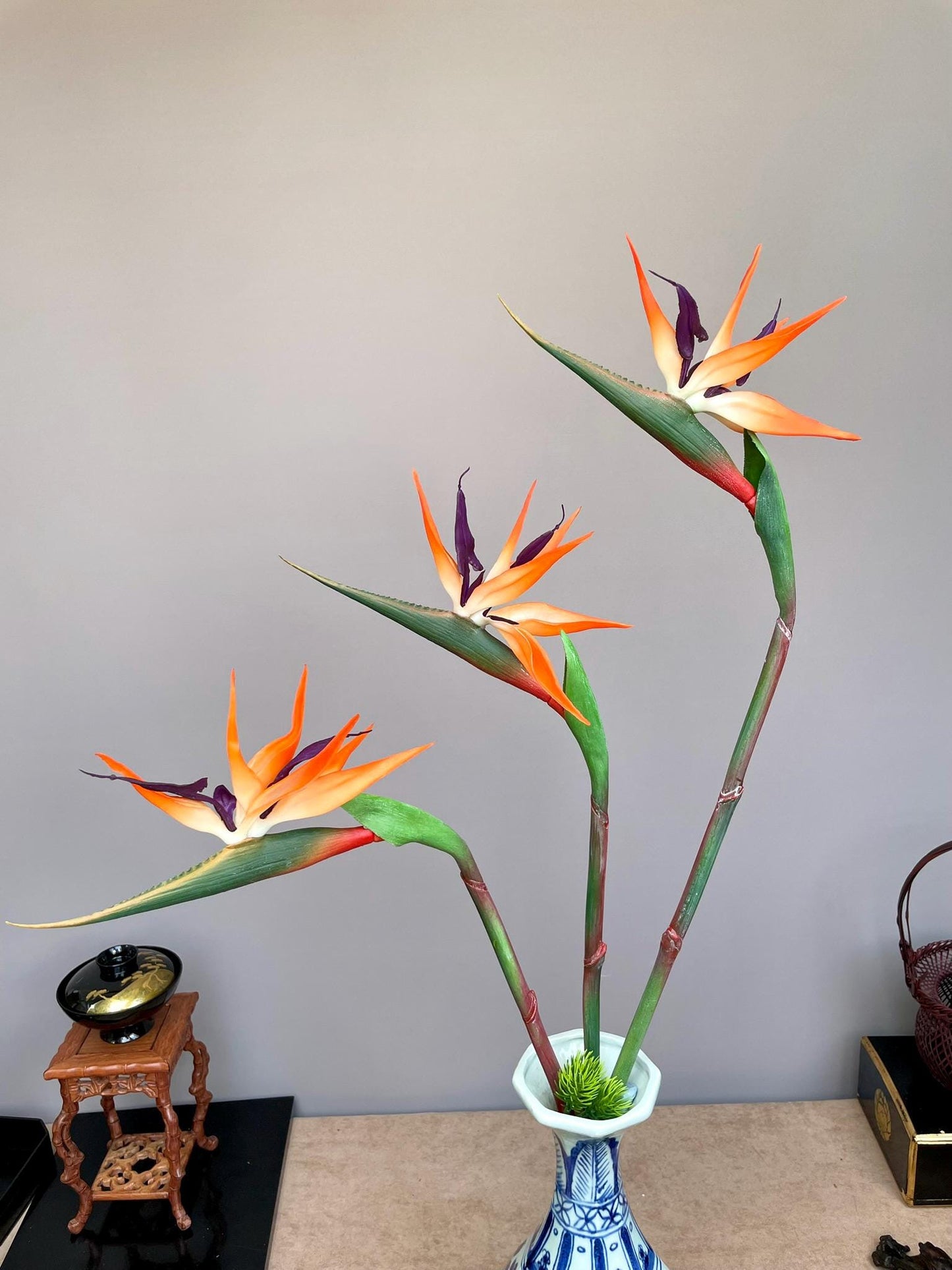 Artificial Bird of Paradise Stem: Realistic Faux Tropical Flower, 86cm