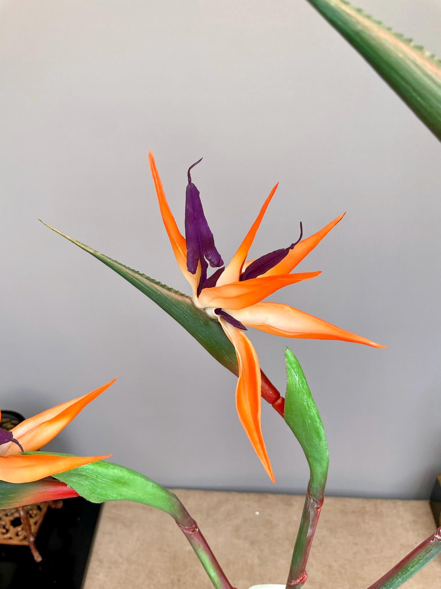 Artificial Bird of Paradise Stem: Realistic Faux Tropical Flower, 86cm