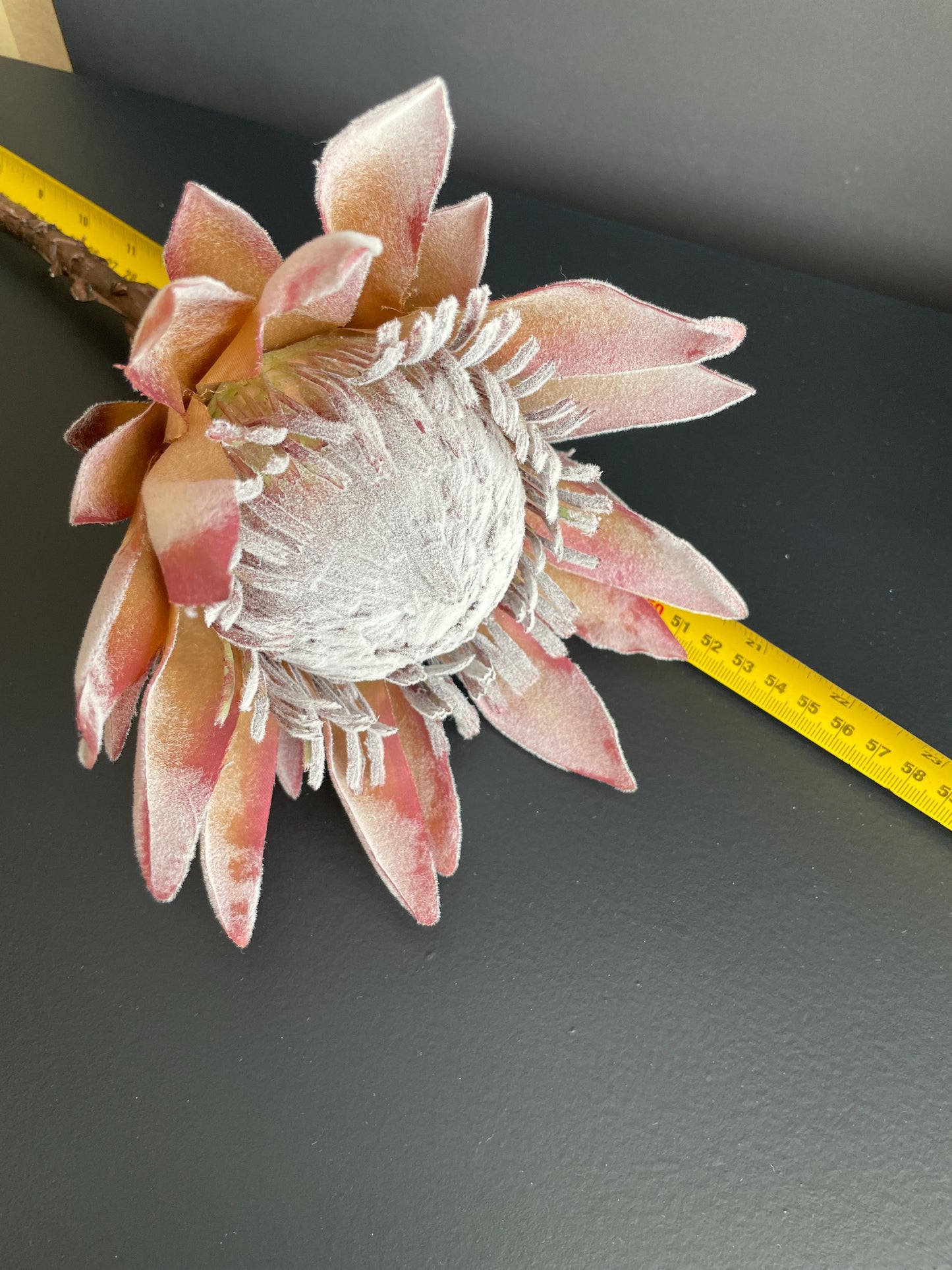 Realistic King Protea Stem | Luxury Artificial Tropical Flower | Velvet-Touch Faux Botanical for Modern Home Decor