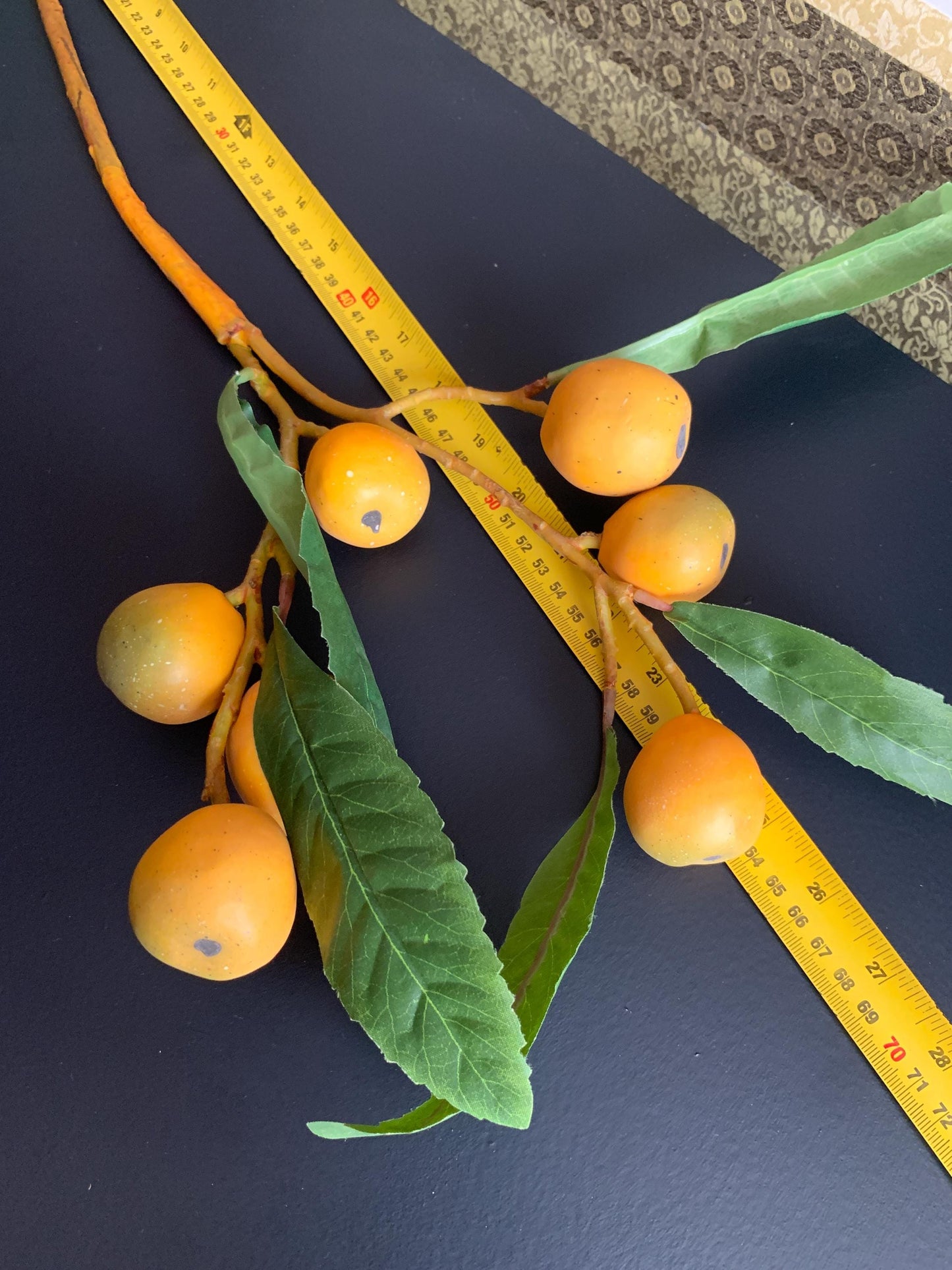 Realistic Faux Kumquat Branch | Artificial Citrus Fruit Stem | Decorative Botanical for Kitchen or Home Decor