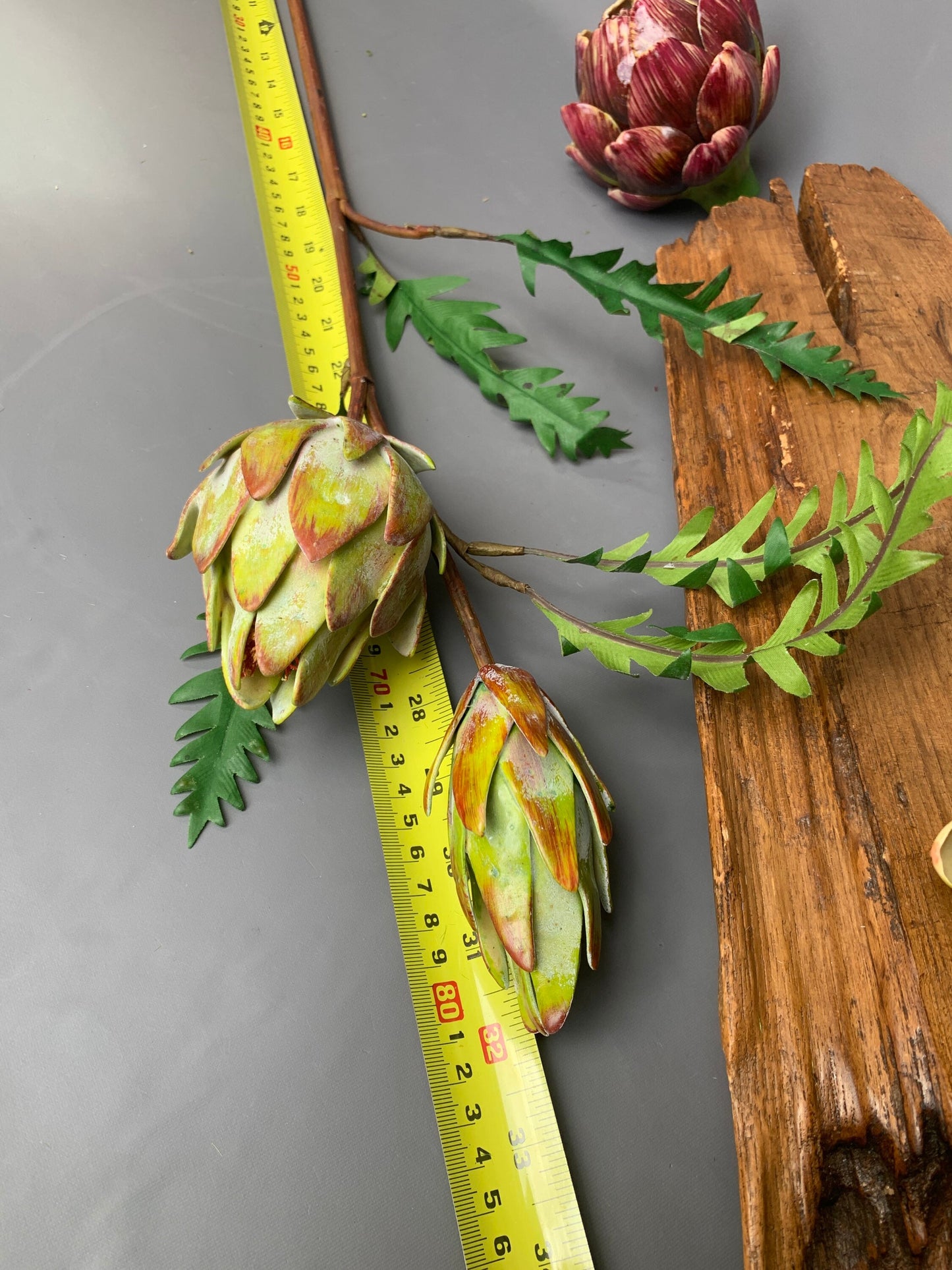 Premium Artificial artichoke with flower green artificial flower faux flower 32 inch