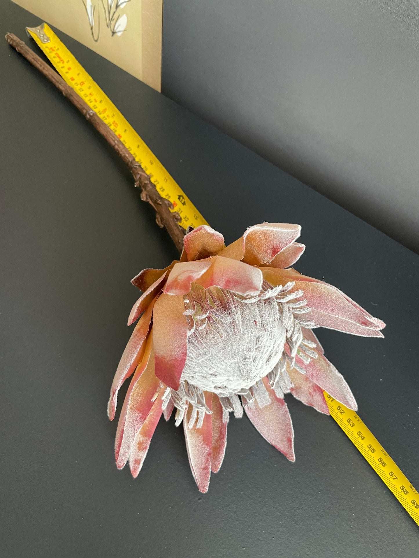Realistic King Protea Stem | Luxury Artificial Tropical Flower | Velvet-Touch Faux Botanical for Modern Home Decor