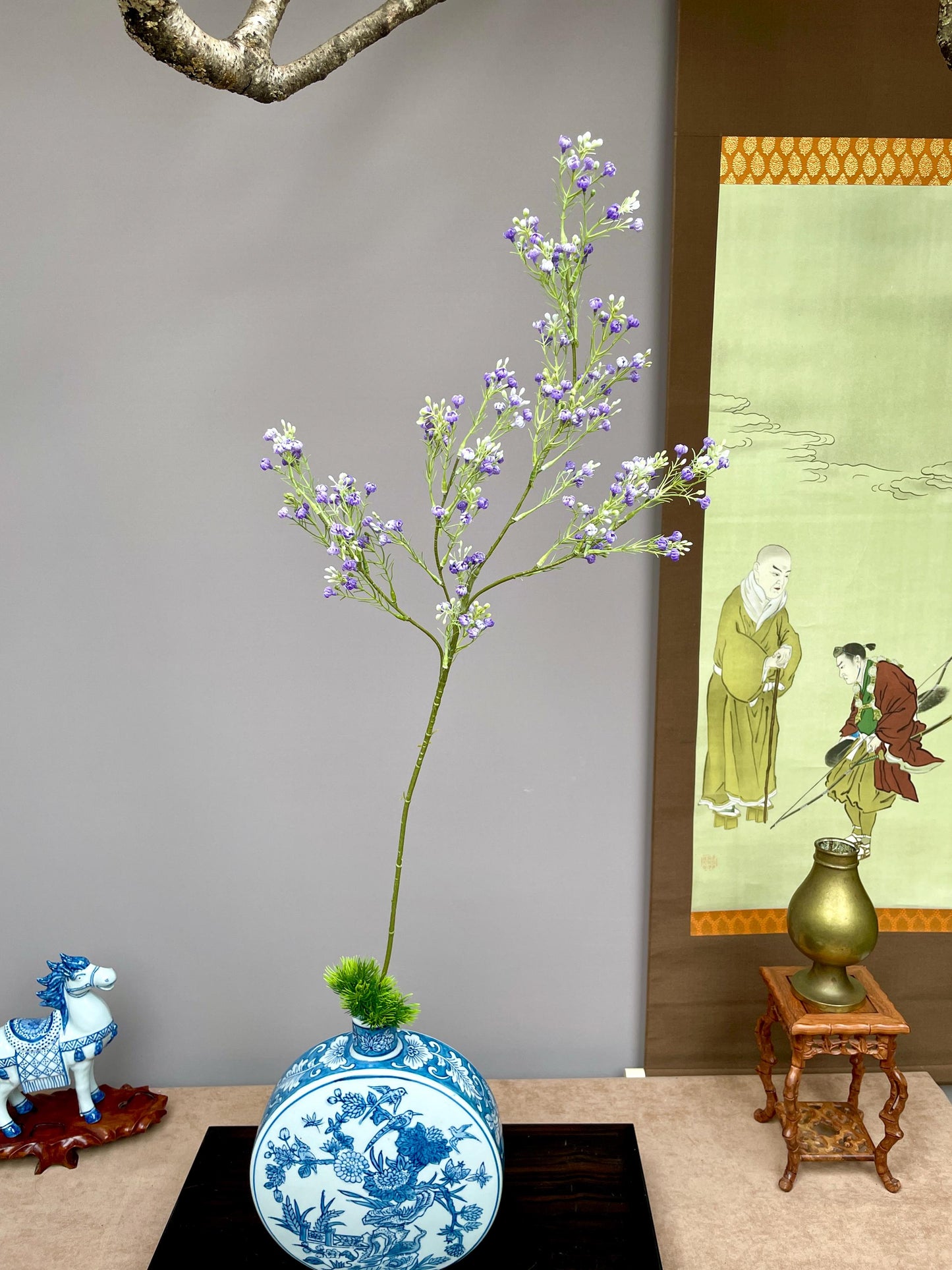 Realistic Purple Waxflower Branch  Faux Chamelaucium Uncinatum Geraldton Wax - Zen Minimalist Wildflower - Ao Zhou La Mei Decor  Premium