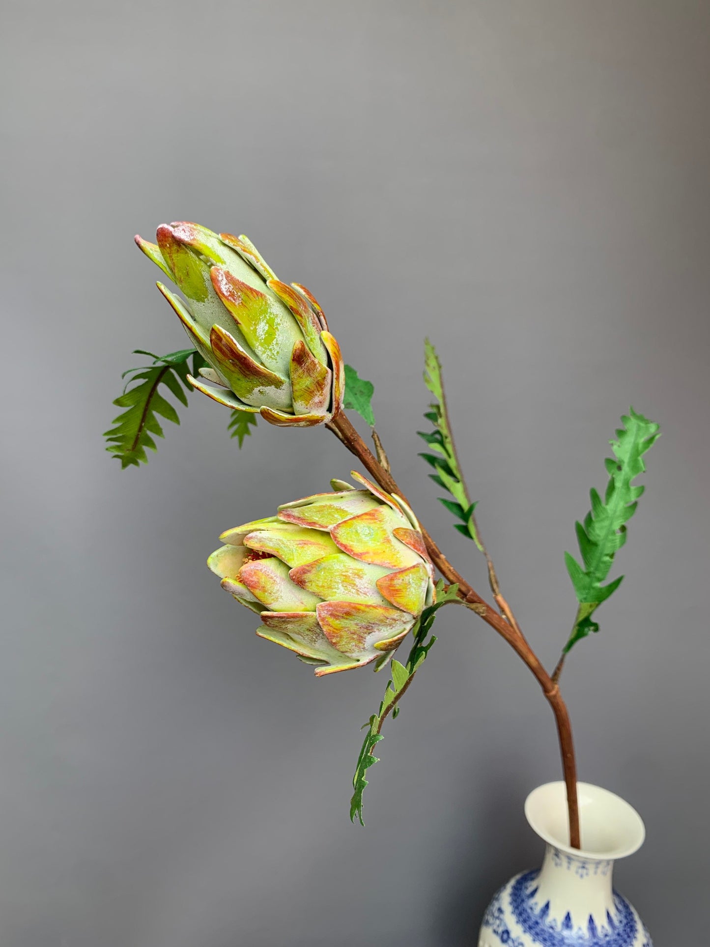Premium Artificial artichoke with flower green artificial flower faux flower 32 inch