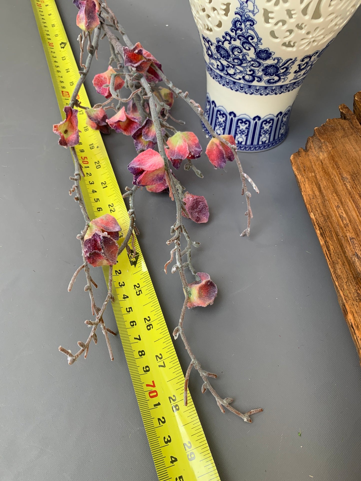 Premium dry Fushsia Abutilon pictum artificial flower faux flower
