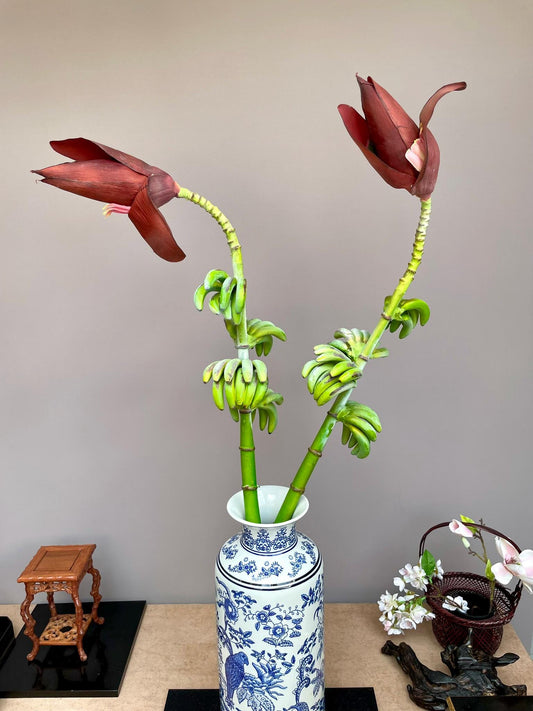 Tropical banana blossom with banana buds spring artificial flower extra large, single stem