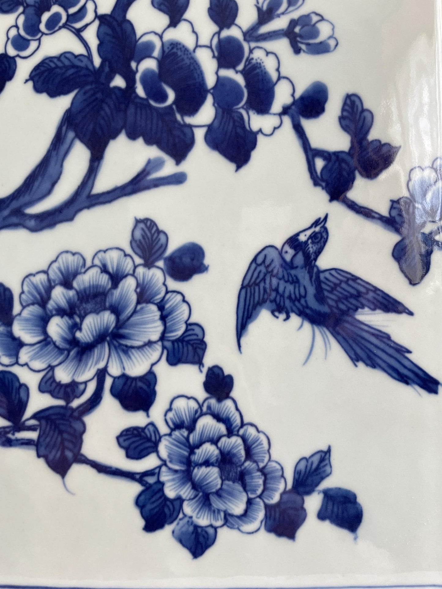 Hand-Painted Blue & White Xiang Qi Square Porcelain Vessel | Imperial Kangxi Style Continuous Panoramic Garden Scroll (~30cm)