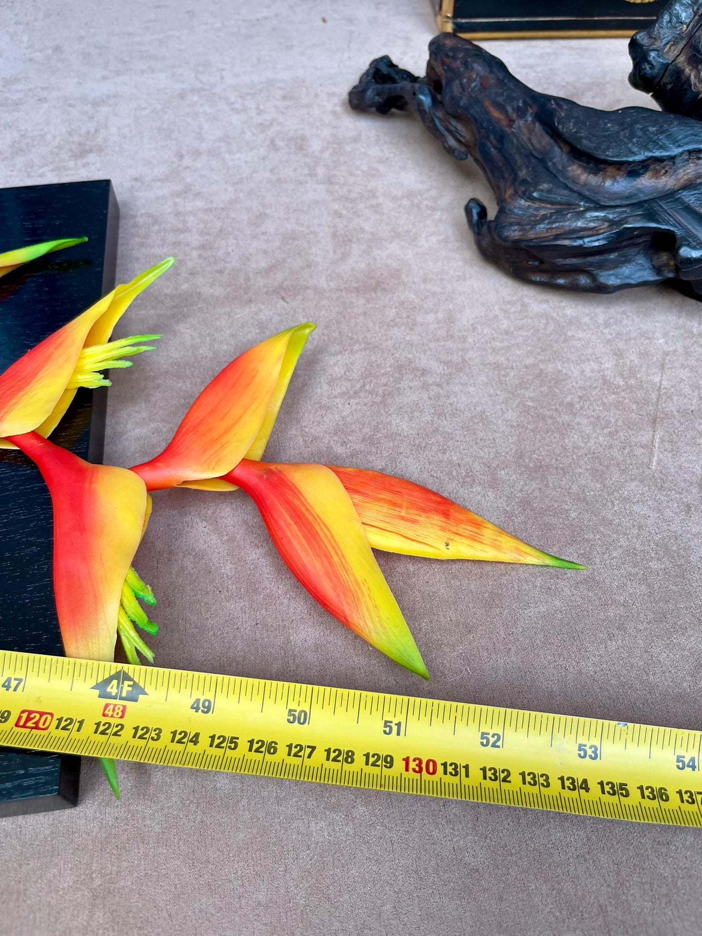 Artificial Heliconia Paradise Flower Stem | Tropical Faux “Parrot’s Beak” Bloom | Vibrant Exotic Decor. SINGLE STEM